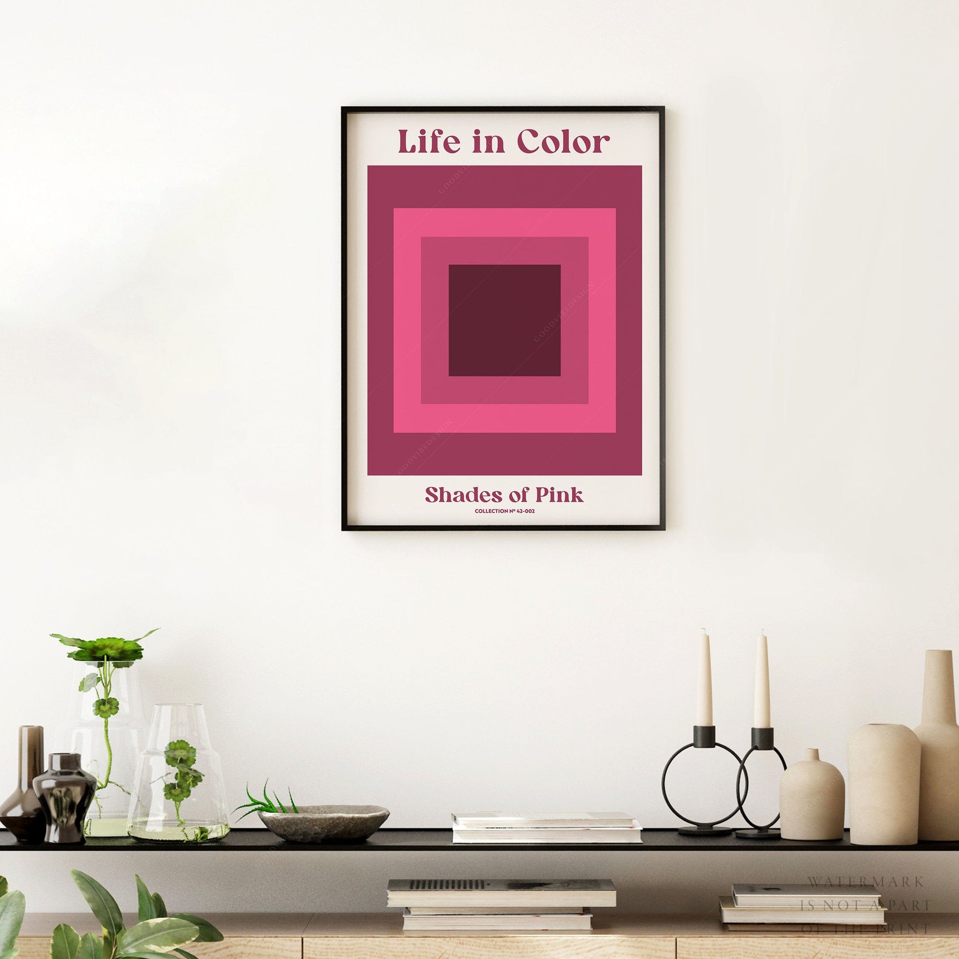 Geometric wall art, Shades of pink, Modern poster