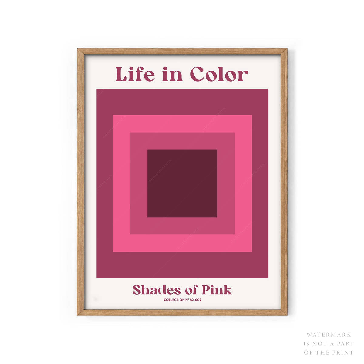 Geometric wall art, Shades of pink, Modern poster