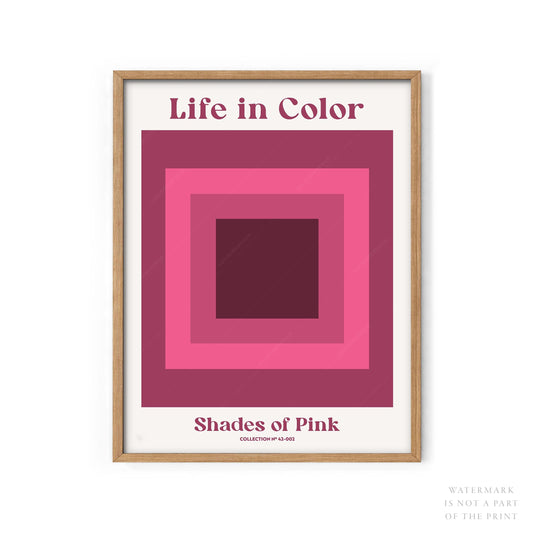 Geometric wall art, Shades of pink, Modern poster