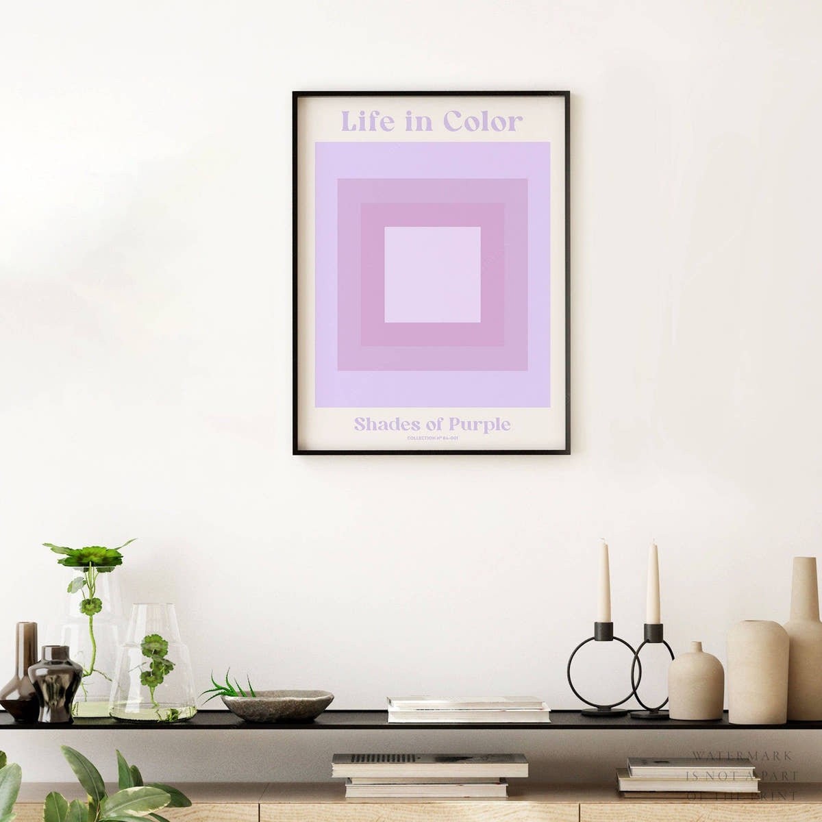 Geometric wall art, Shades of purple, Modern poster