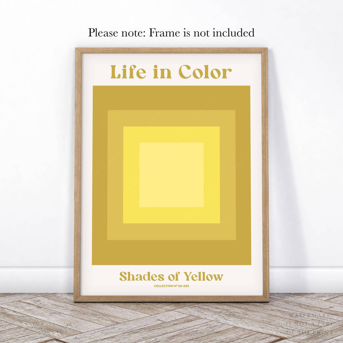 Geometric wall art, Shades of yellow, Modern poster