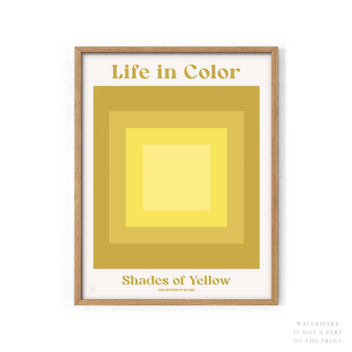 Geometric wall art, Shades of yellow, Modern poster