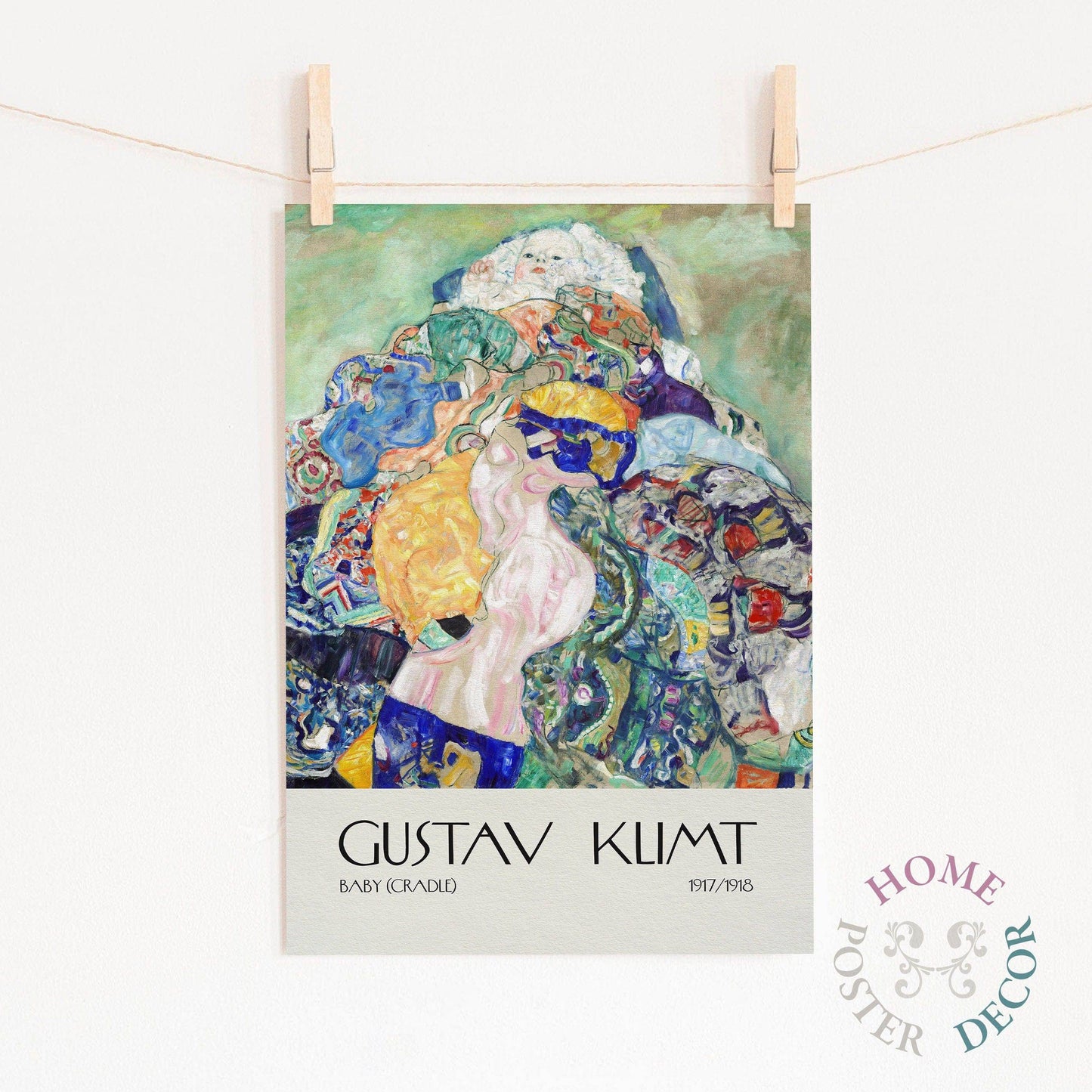 Gustav Klimt, Baby Cradle Print, Exhibition Poster, Fine Art Print