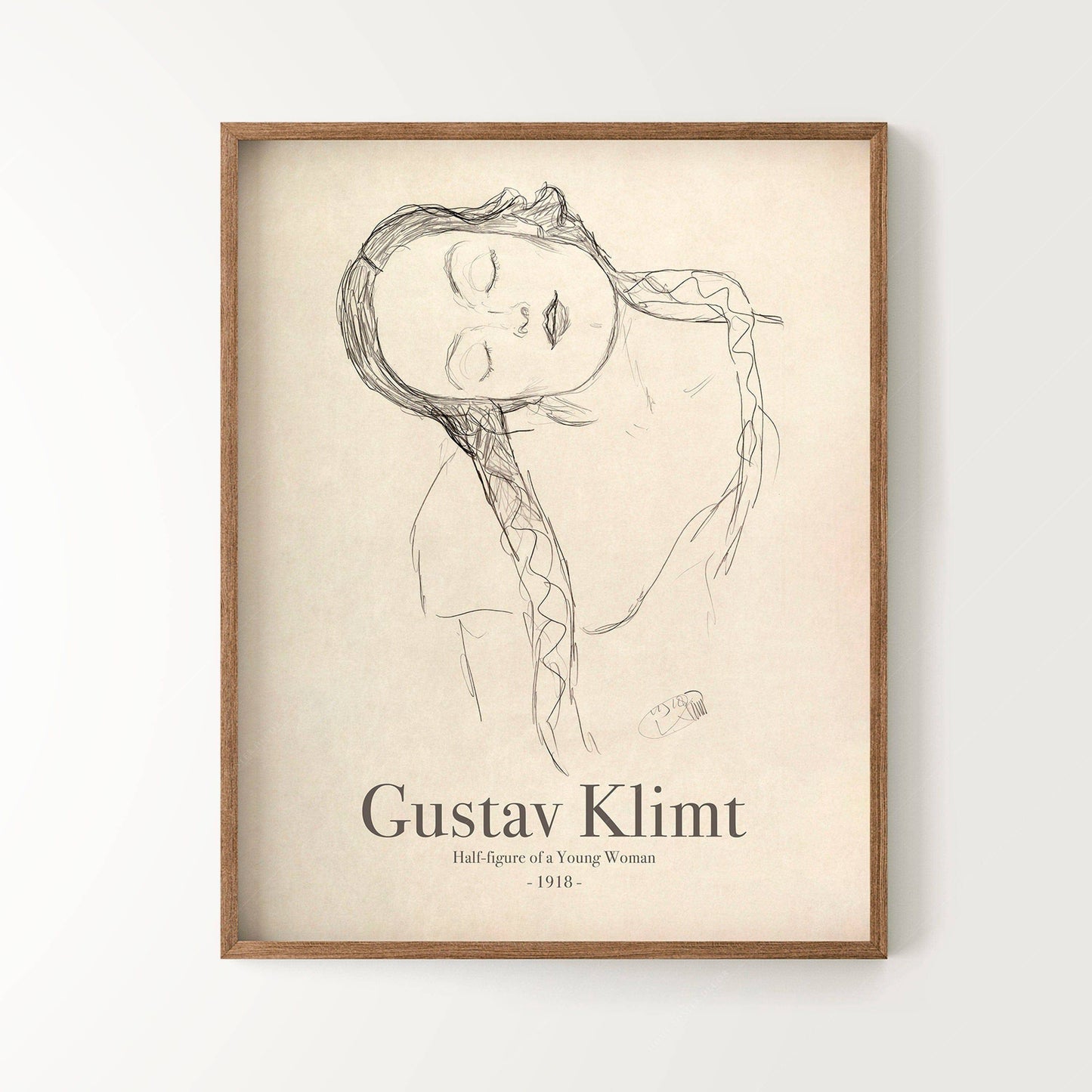 Gustav Klimt, Gallery Wall, Set of 4 Prints: Klimt Woman Line, Bauerngarten Flower Garden, Water Snakes, Death and Life