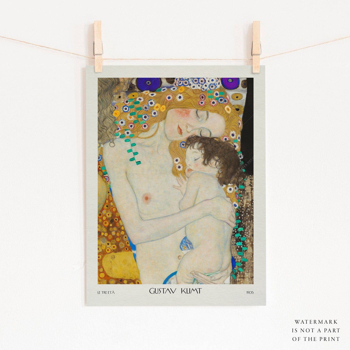 Gustav Klimt Poster, Mother and Child, Fine Art Print