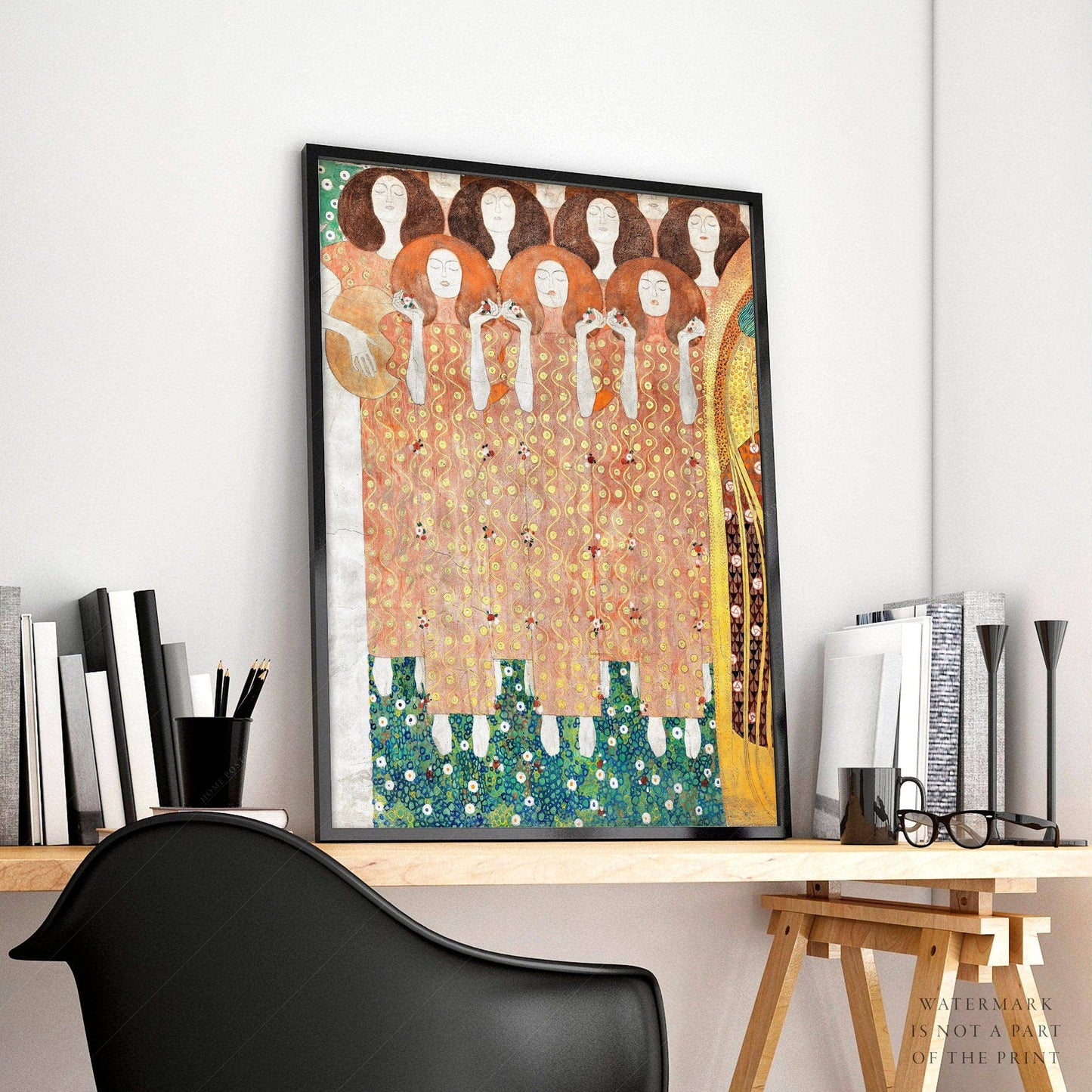 Gustav Klimt Print, Beethoven Frieze Poster, Fine Art Print