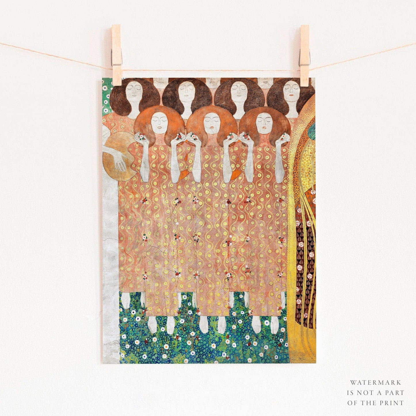 Gustav Klimt Print, Beethoven Frieze Poster, Fine Art Print