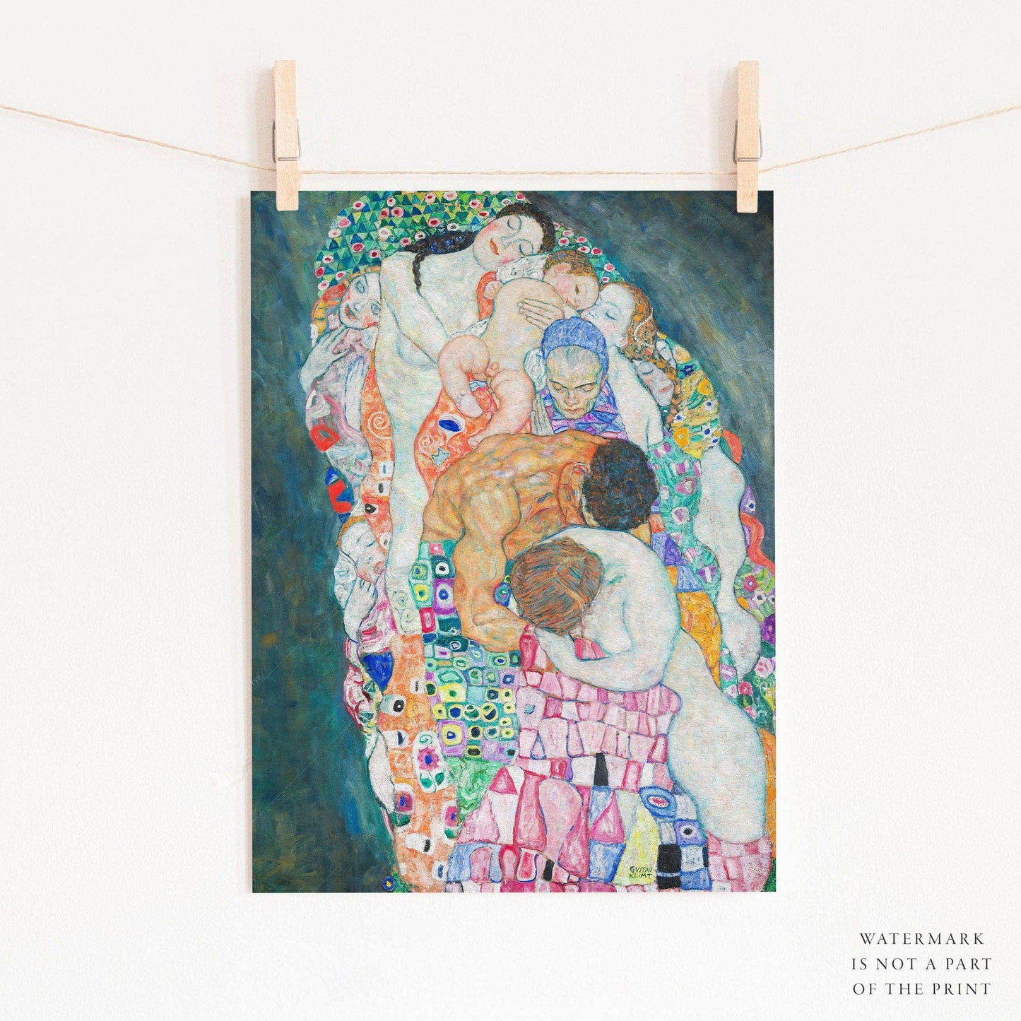 Gustav Klimt Print, Death and Life Painting, Fine Art Print