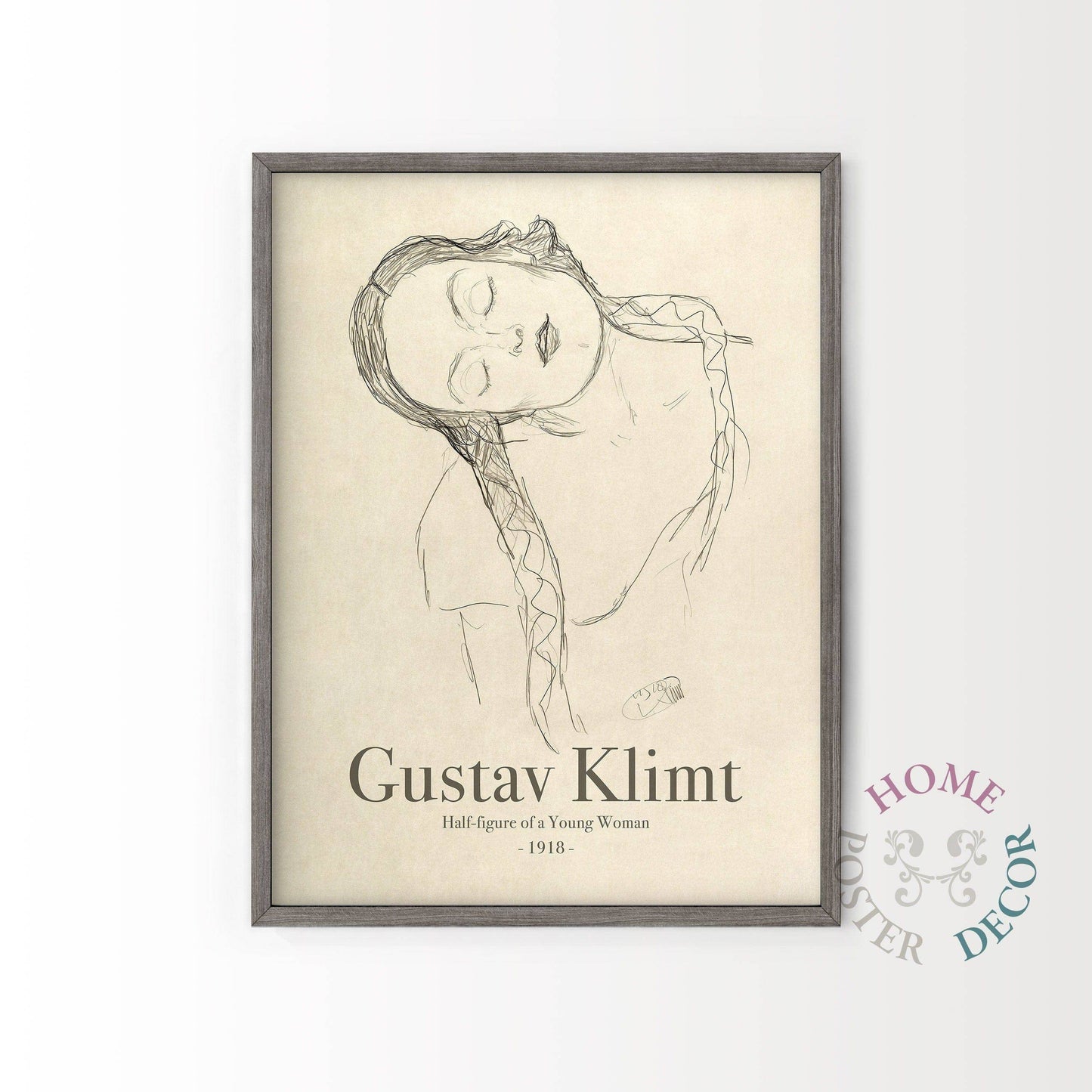 Gustav Klimt Print, Half-figure of a Young Woman, Fine Art Print