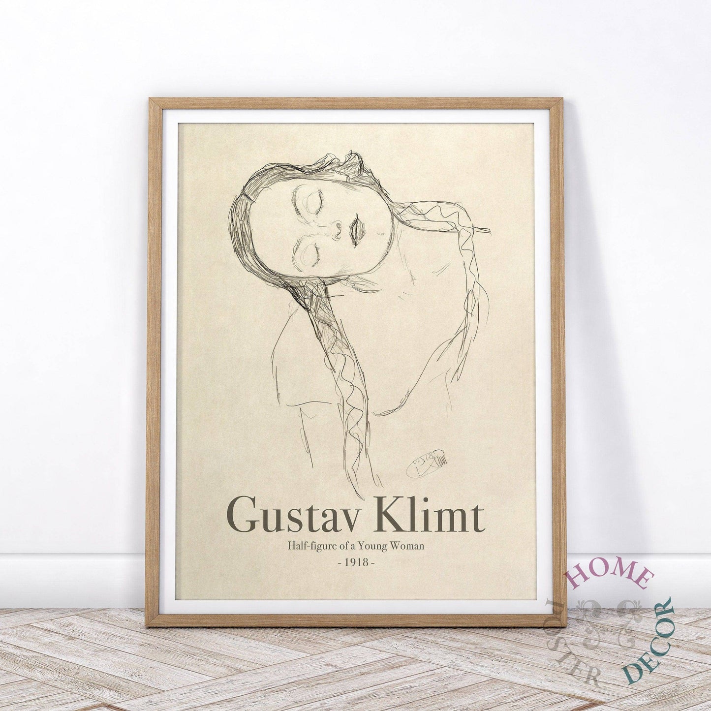 Gustav Klimt Print, Half-figure of a Young Woman, Fine Art Print