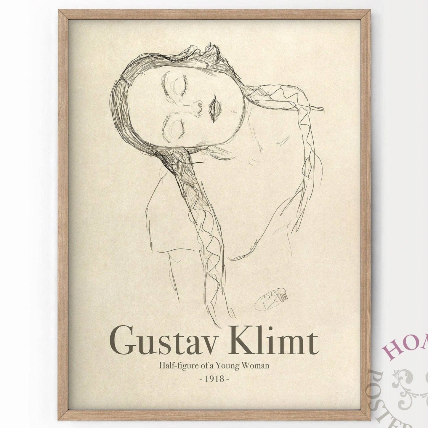 Gustav Klimt Print, Half-figure of a Young Woman, Fine Art Print