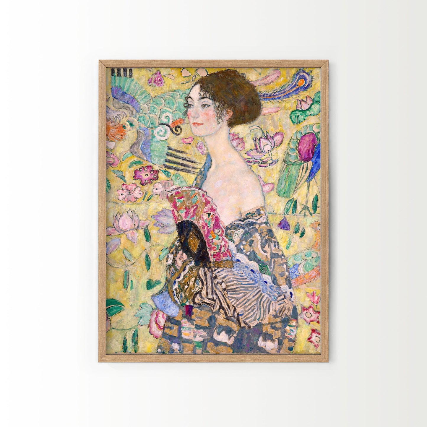 Gustav Klimt Set of 2 prints - Lady with fan and Lake Garda