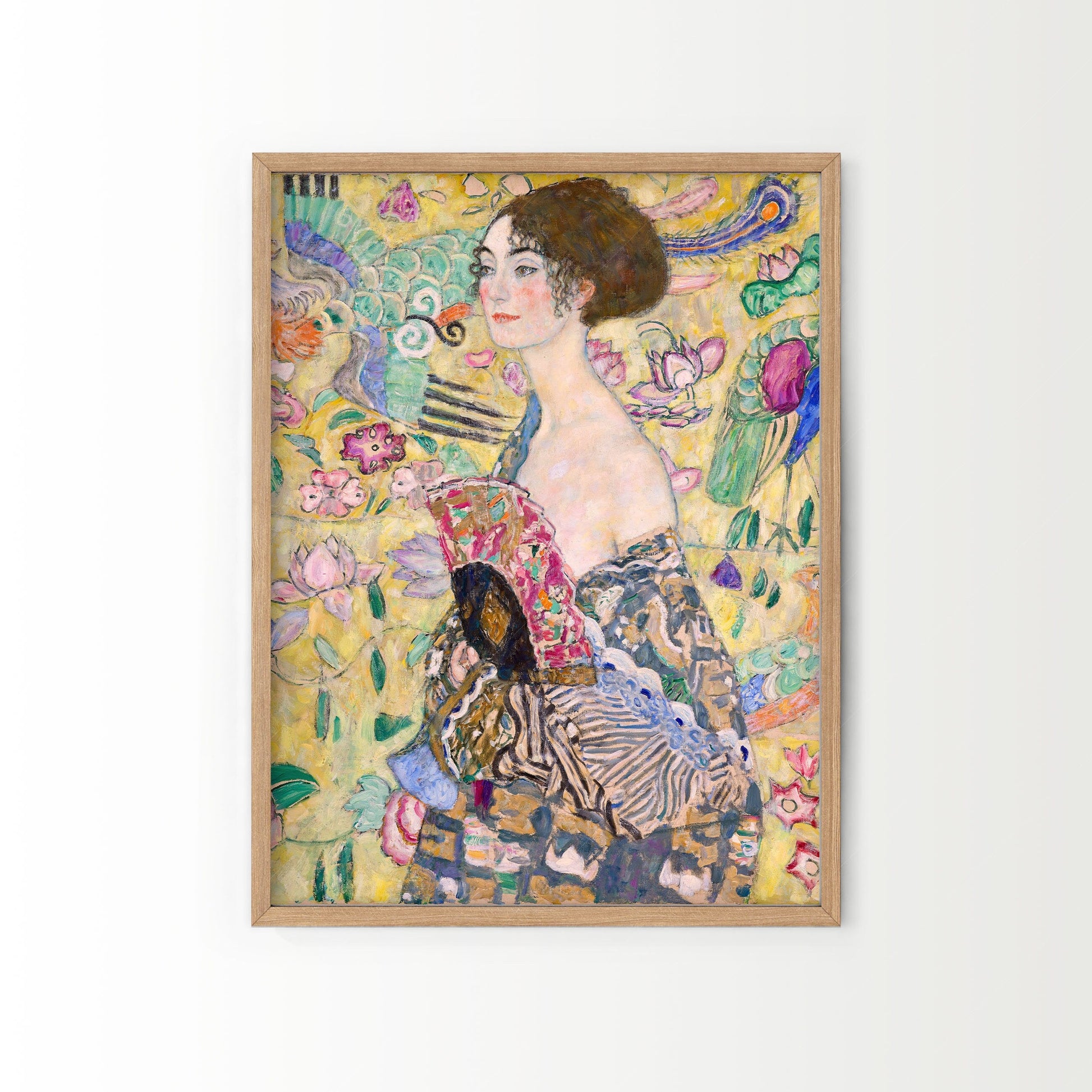 Gustav Klimt Set of 2 prints - Lady with fan and Lake Garda