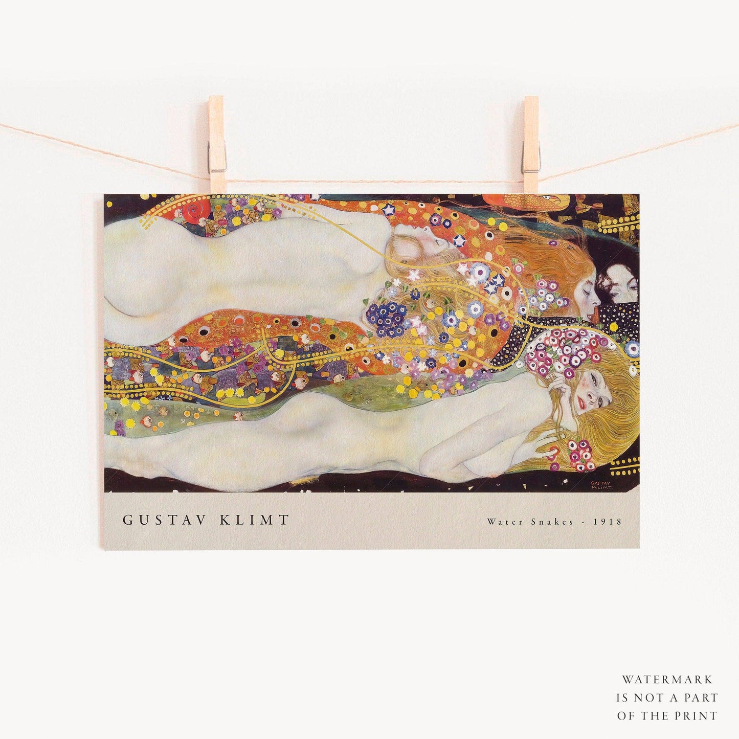 Gustav Klimt, Water Snakes Poster, Fine Art Print