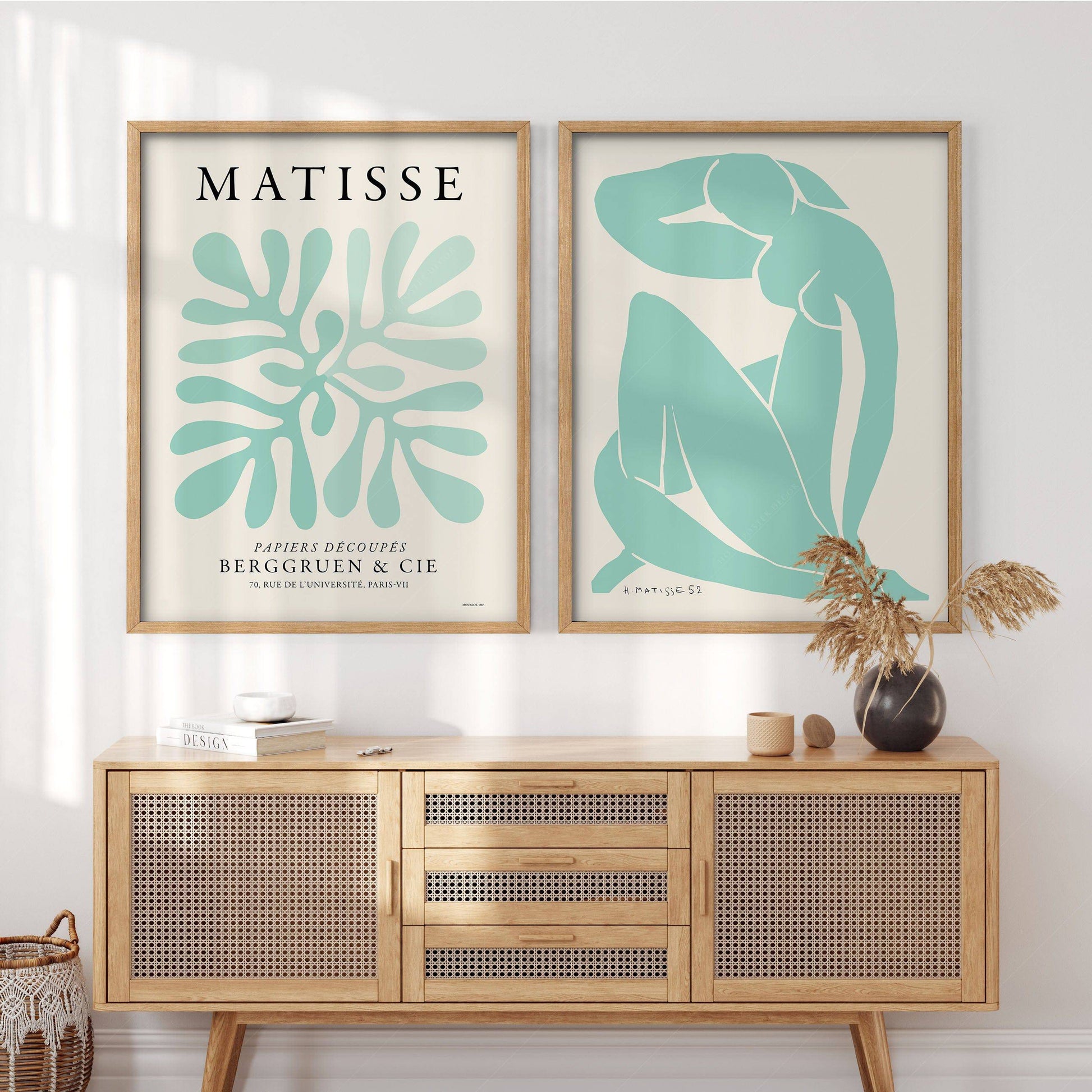 Henri Matisse, 2 Pieces Wall Art, Turquoise Color