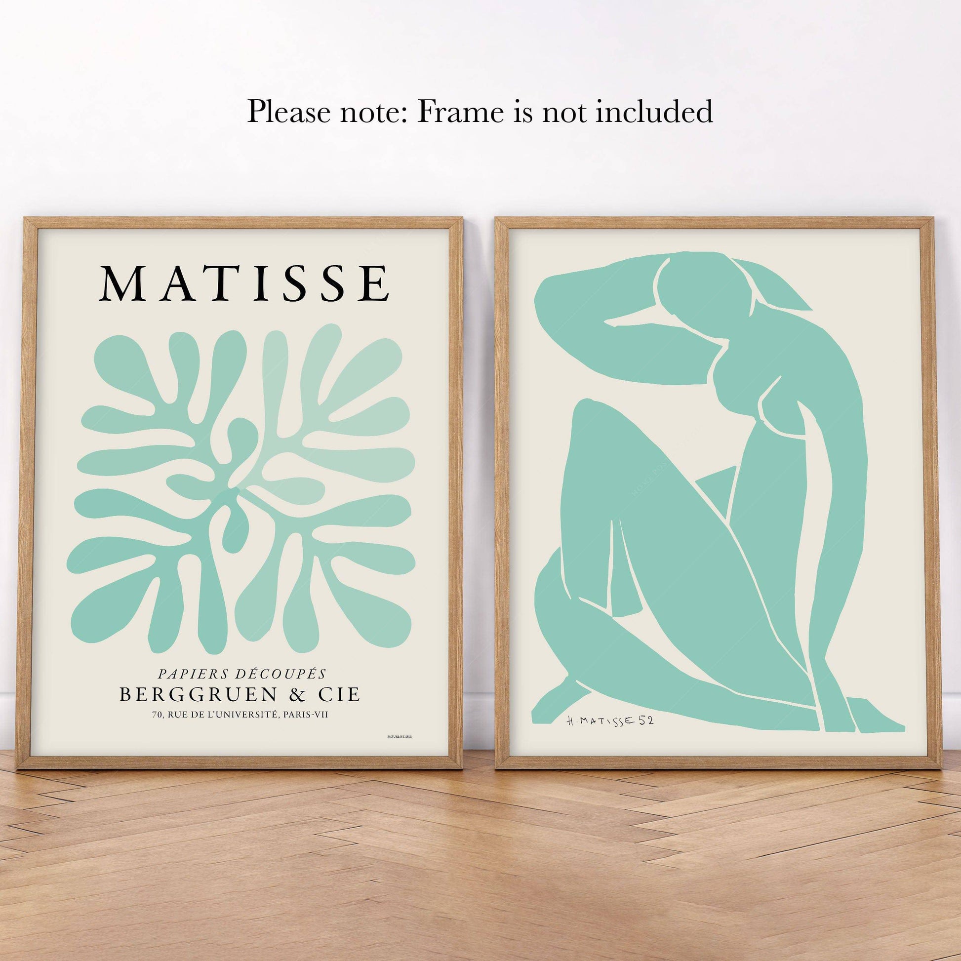 Henri Matisse, 2 Pieces Wall Art, Turquoise Color