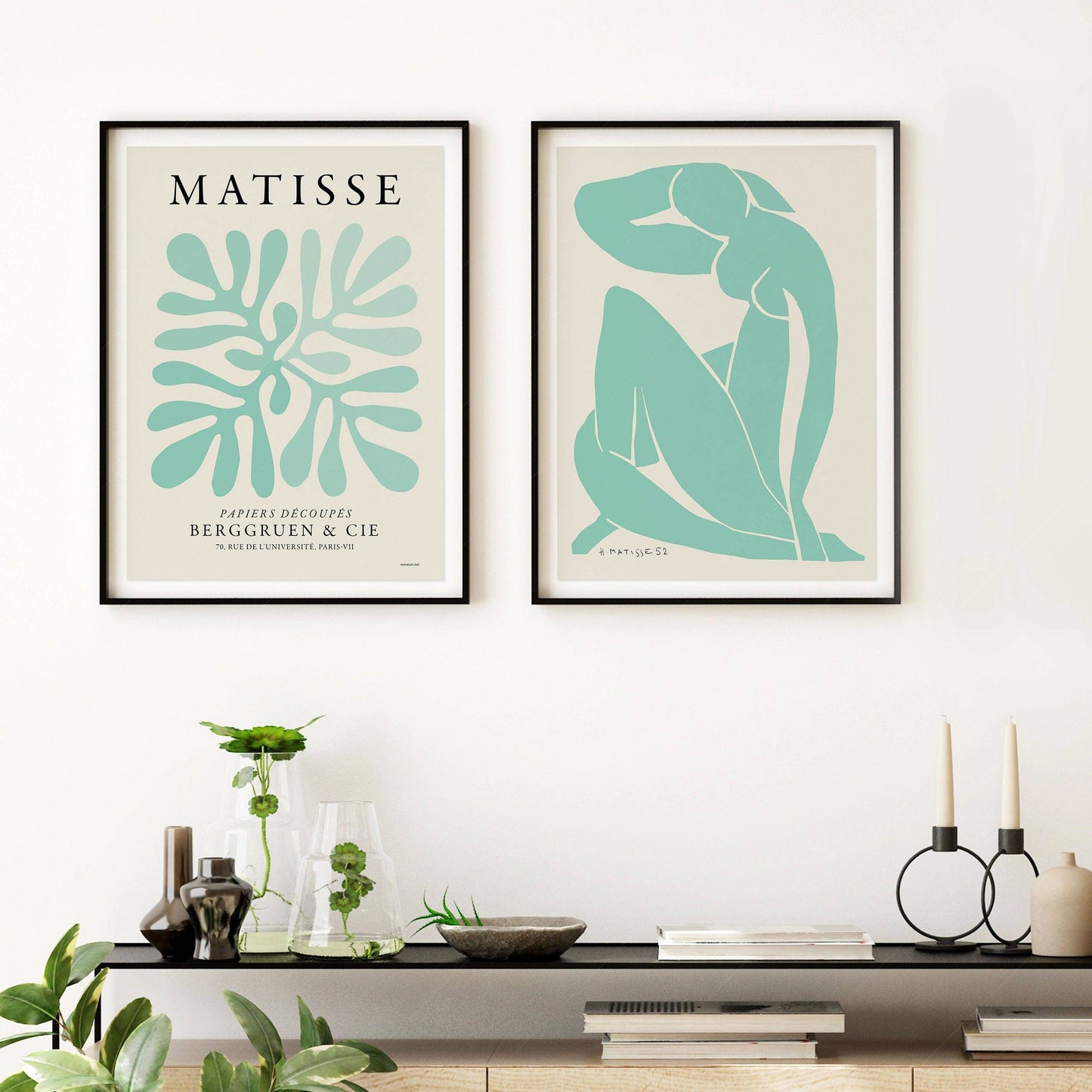 Henri Matisse, 2 Pieces Wall Art, Turquoise Color