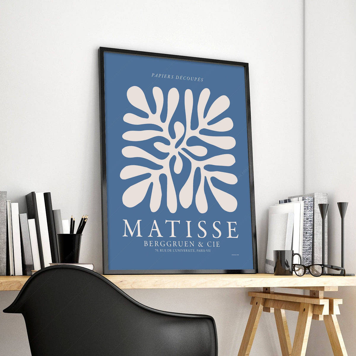 Henri Matisse, Coral Print, Exhibition poster, Blue
