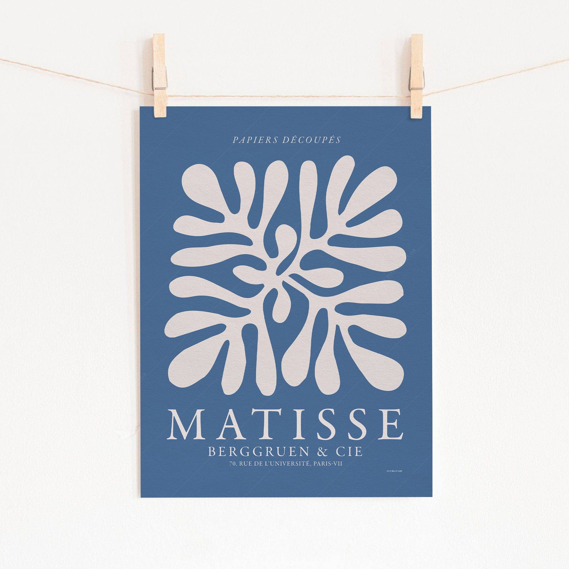 Henri Matisse, Coral Print, Exhibition poster, Blue