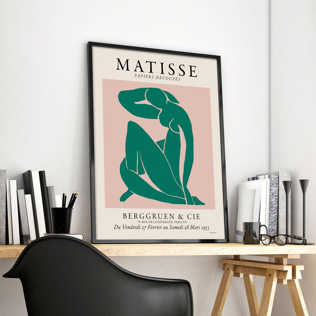 Henri Matisse, Female portrait in Vivid Green and Light Pink, Wall Decor