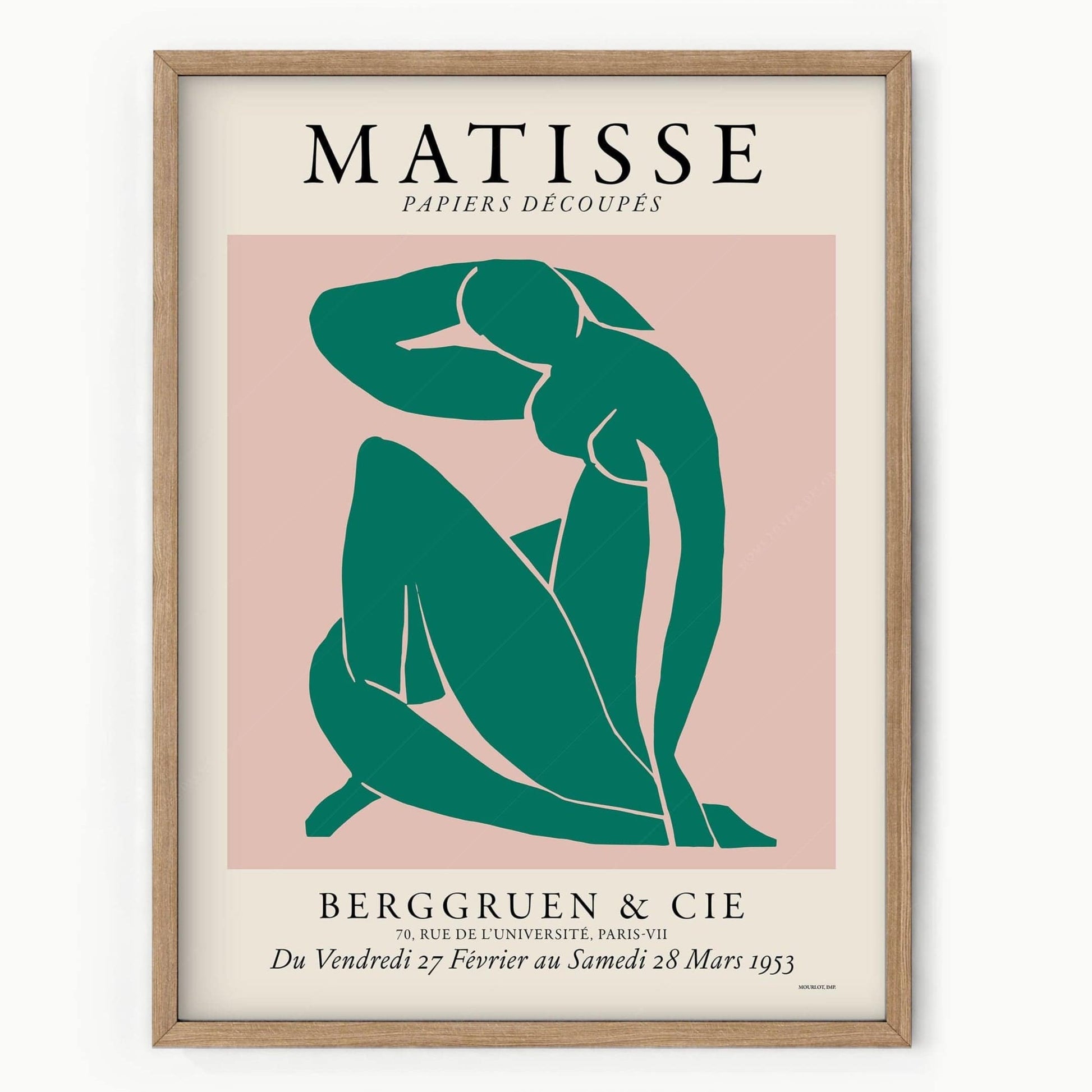 Henri Matisse, Female portrait in Vivid Green and Light Pink, Wall Decor