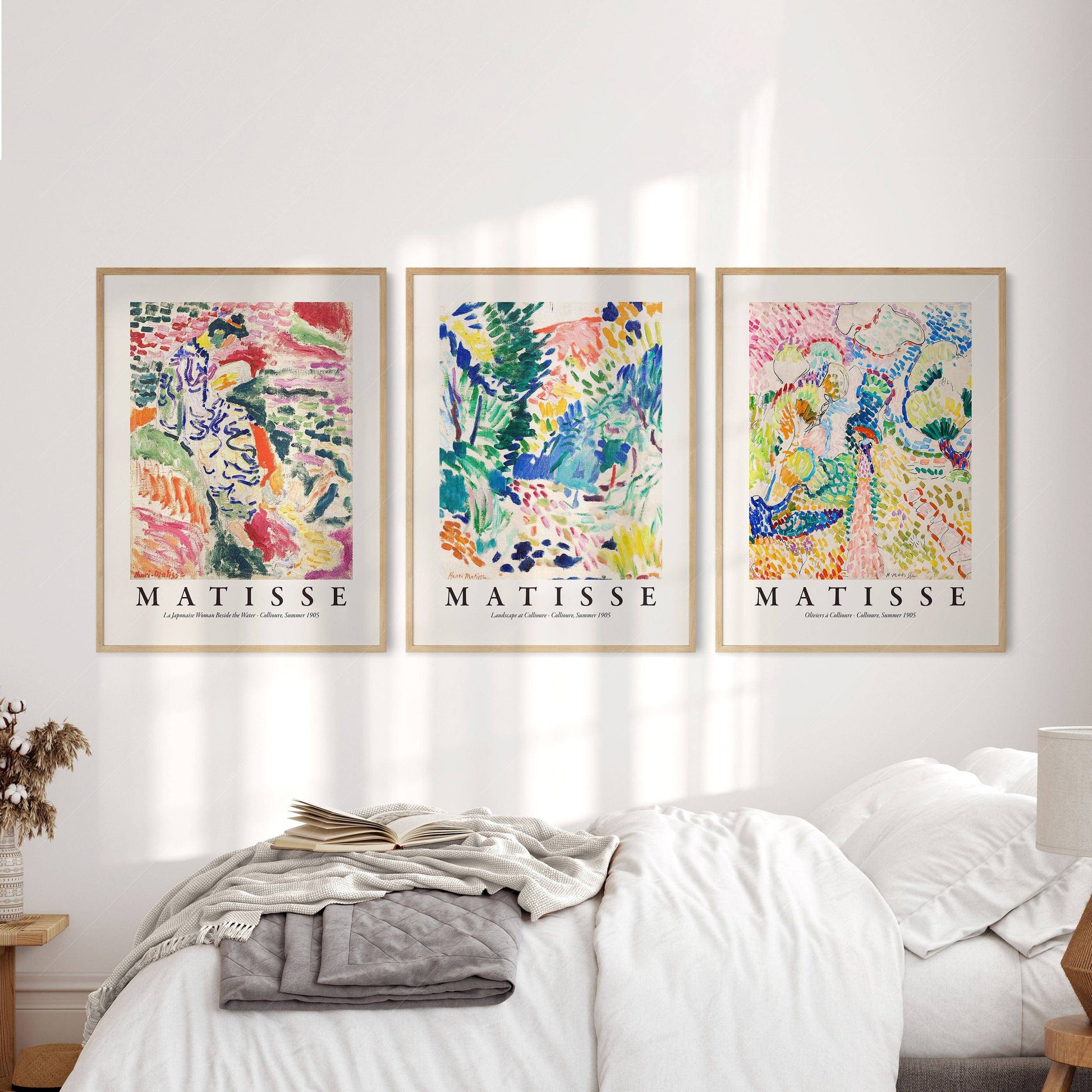 Henri Matisse Gallery Set of 3 Prints, Oliviers at Collioure, Landscape at Collioure, La Japonaise, Wall art decor