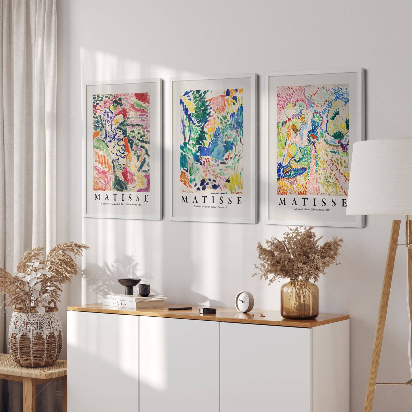 Henri Matisse Gallery Set of 3 Prints, Oliviers at Collioure, Landscape at Collioure, La Japonaise, Wall art decor