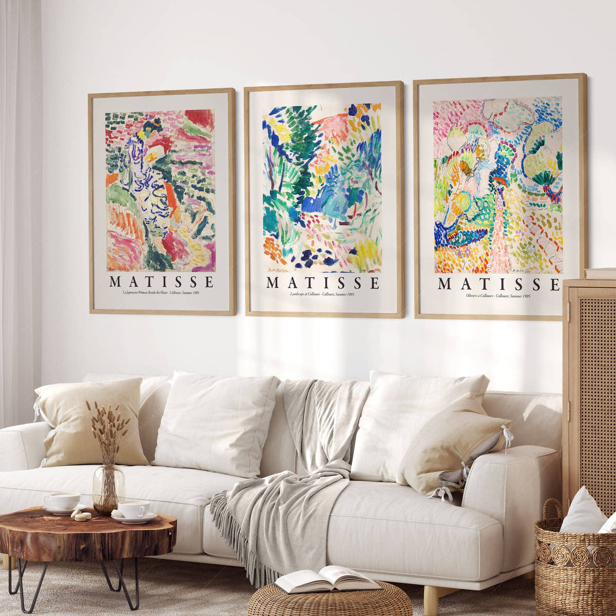 Henri Matisse Gallery Set of 3 Prints, Oliviers at Collioure, Landscape at Collioure, La Japonaise, Wall art decor