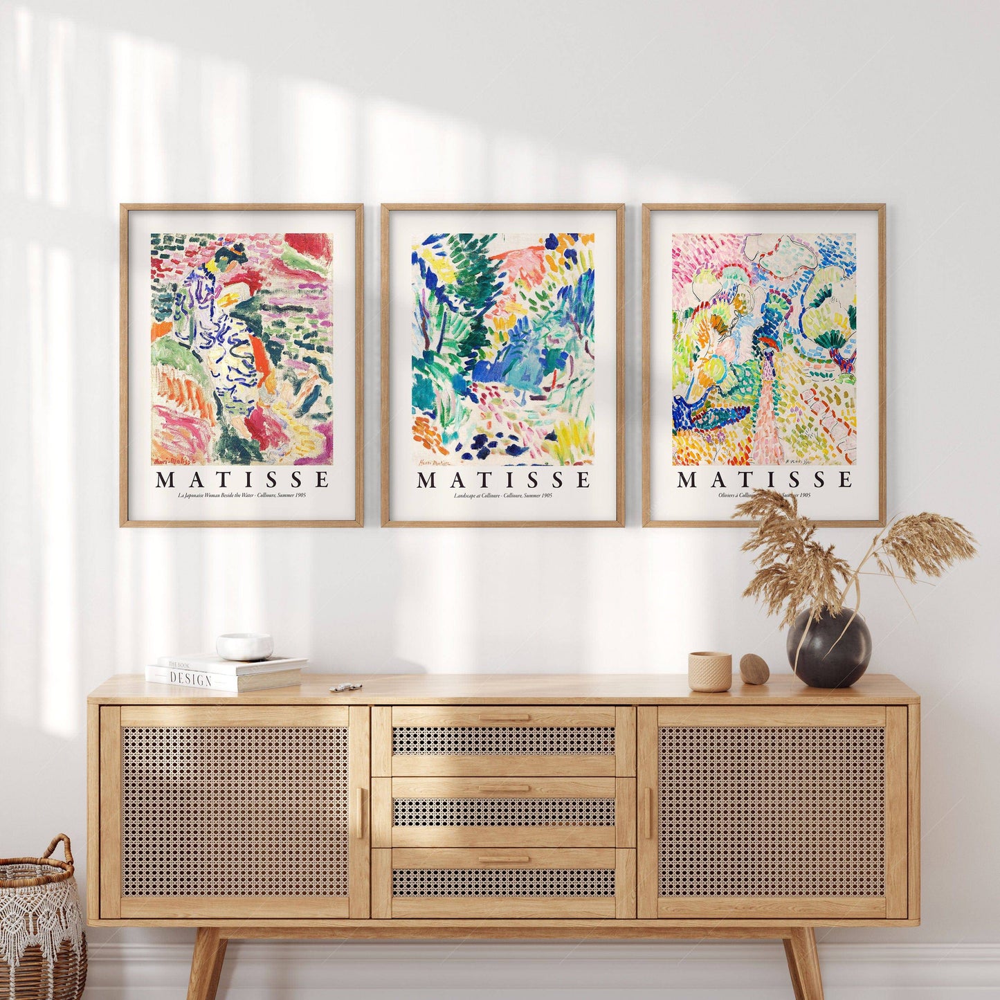 Henri Matisse Gallery Set of 3 Prints, Oliviers at Collioure, Landscape at Collioure, La Japonaise, Wall art decor