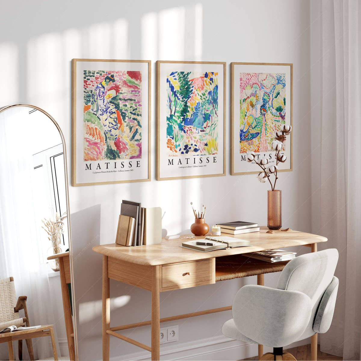Henri Matisse Gallery Set of 3 Prints, Oliviers at Collioure, Landscape at Collioure, La Japonaise, Wall art decor