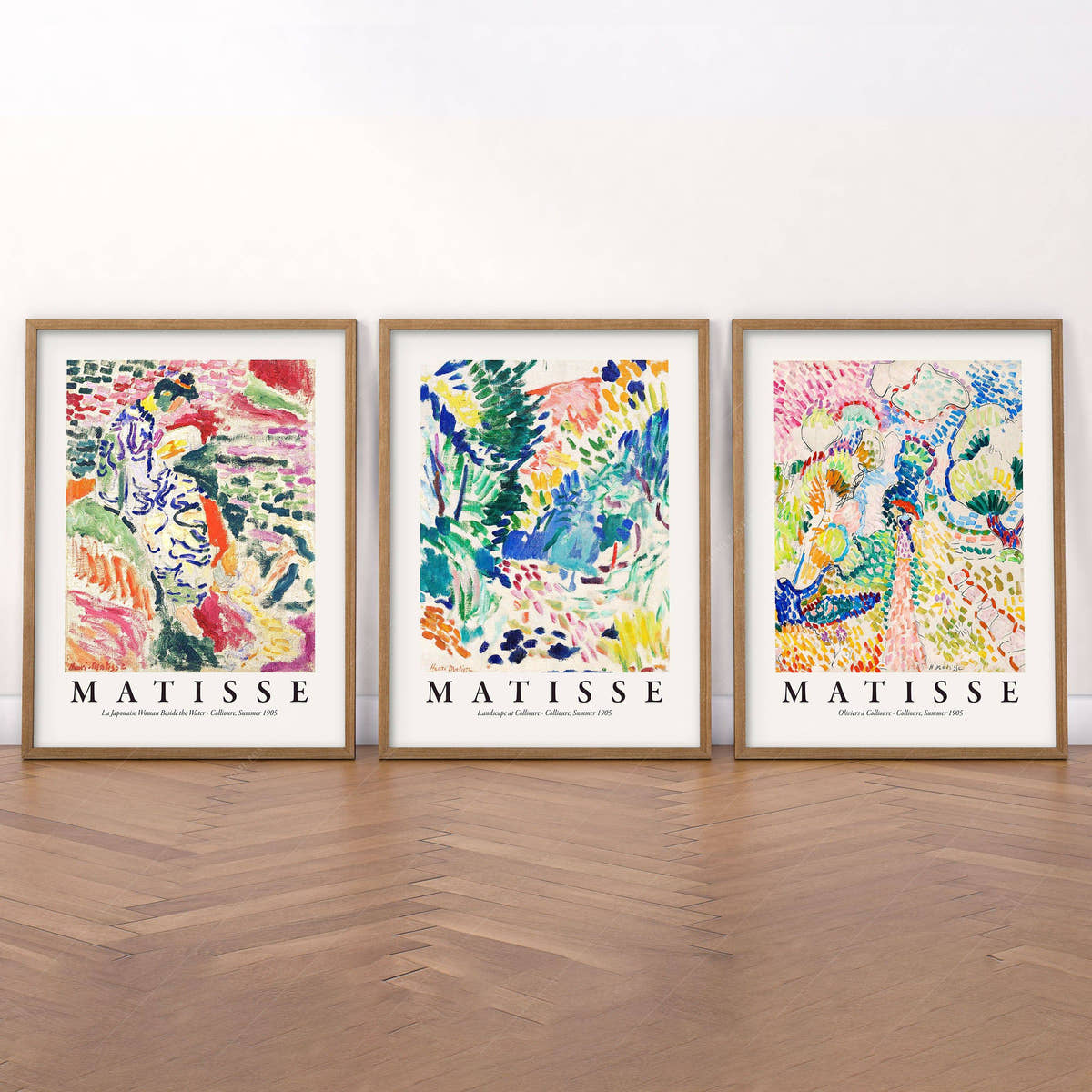 Henri Matisse Gallery Set of 3 Prints, Oliviers at Collioure, Landscape at Collioure, La Japonaise, Wall art decor