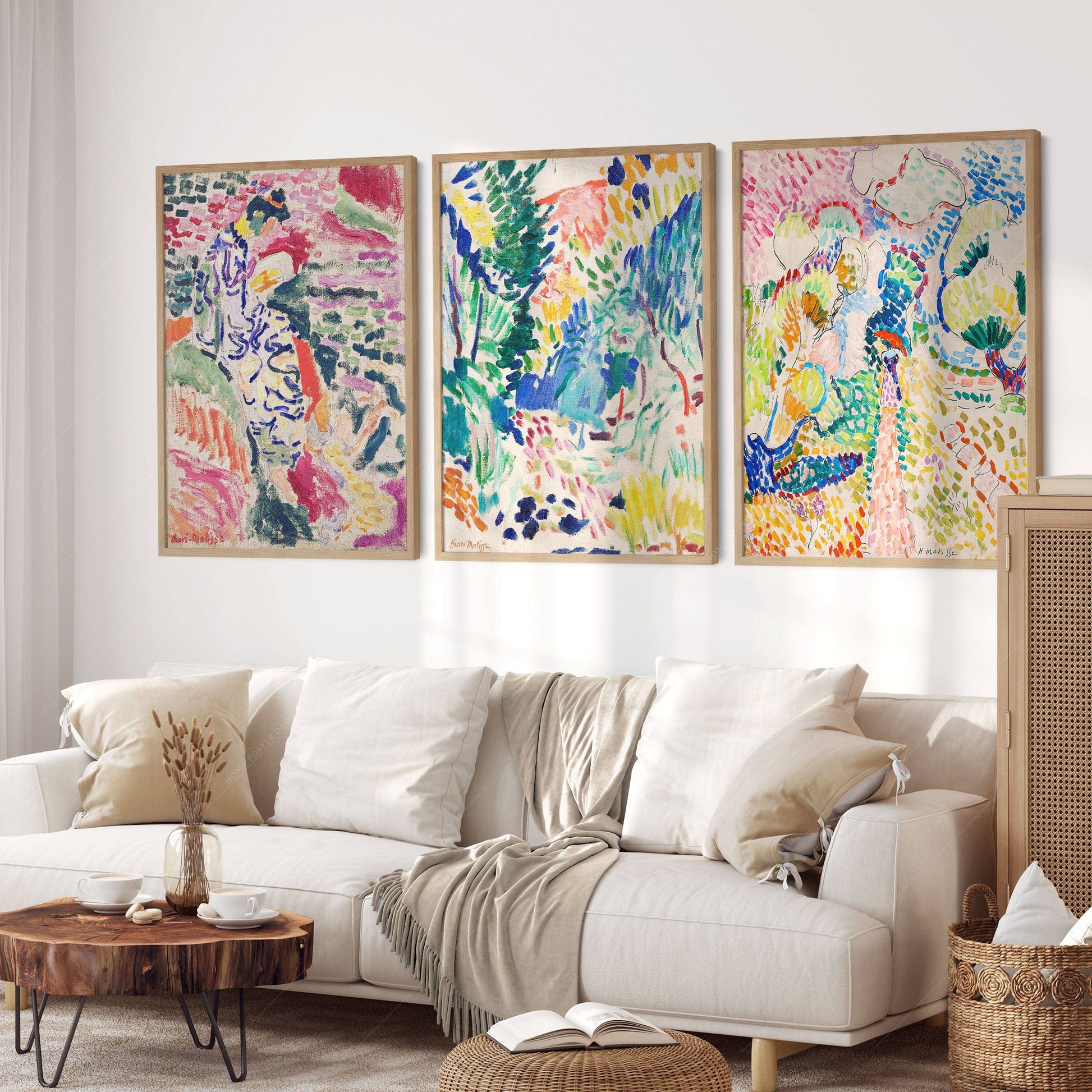 Henri Matisse Gallery Wall, Set of 3 Prints, Japanese Garden, View of Collioure, Oliviers at Collioure