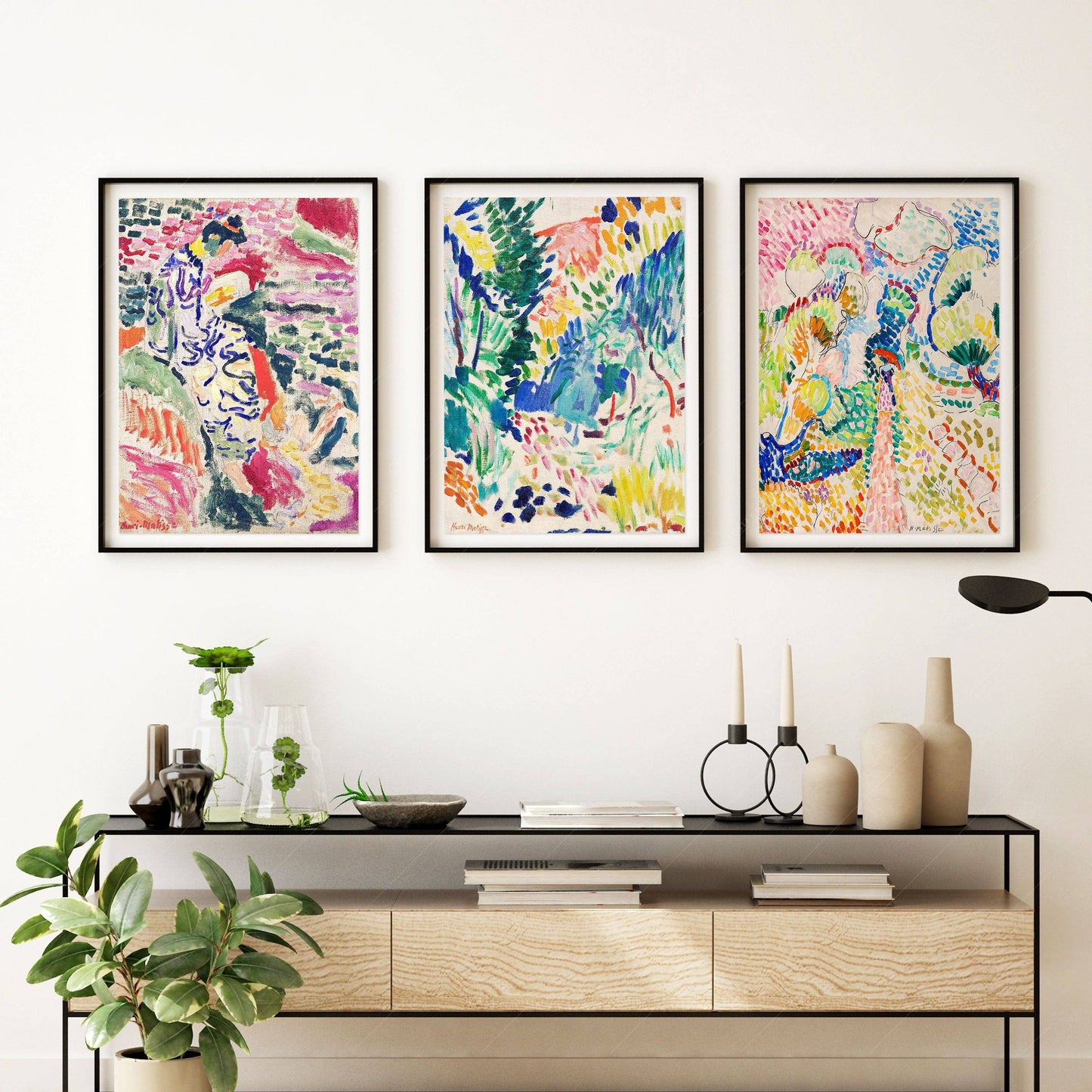 Henri Matisse Gallery Wall, Set of 3 Prints, Japanese Garden, View of Collioure, Oliviers at Collioure