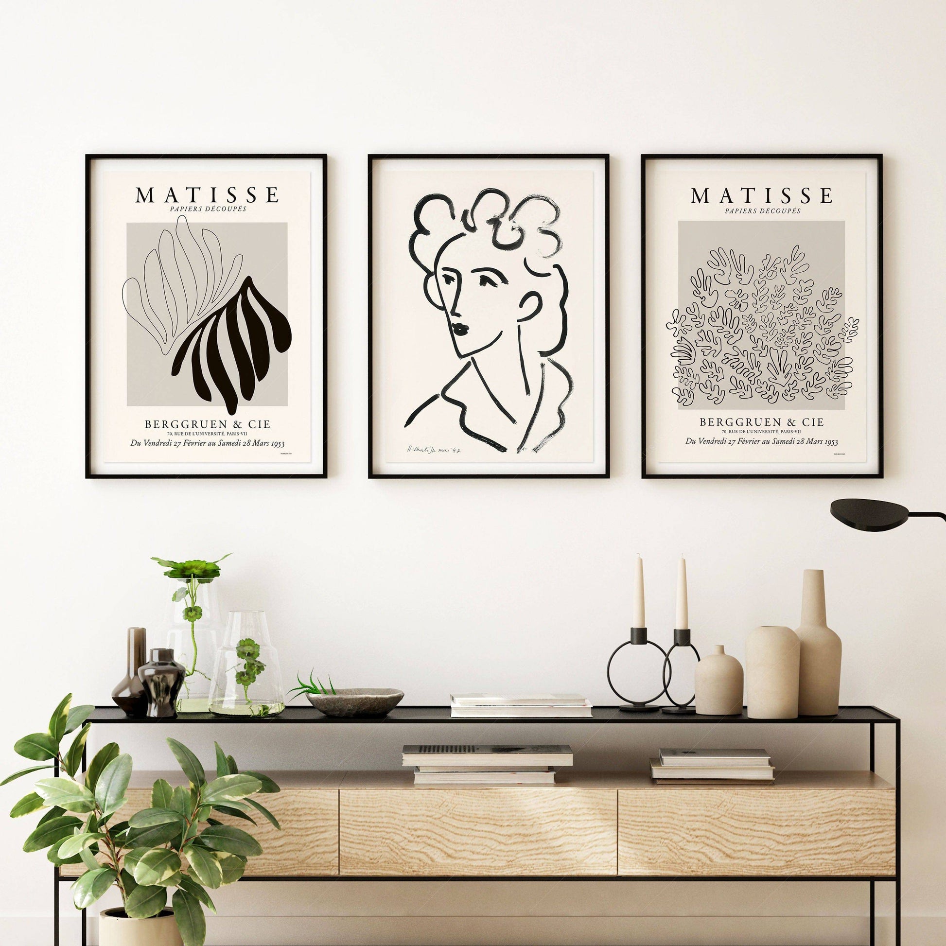 Henri Matisse Gallery Wall, Set of 3 Prints, Mid Century Modern Decor