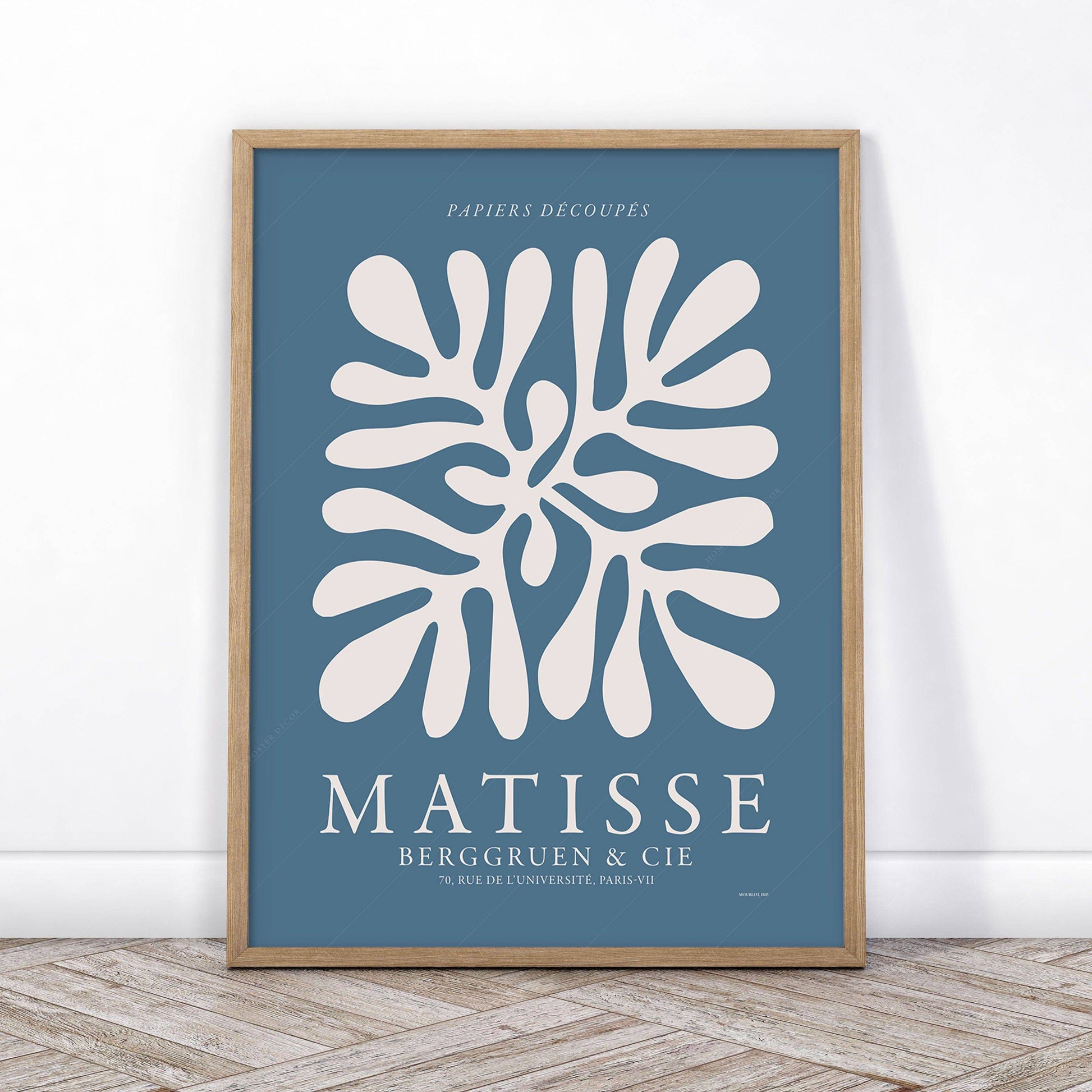 Henri Matisse Gallery Wall, Set of 3 Prints, The Cut-outs, Corals and Figure blue