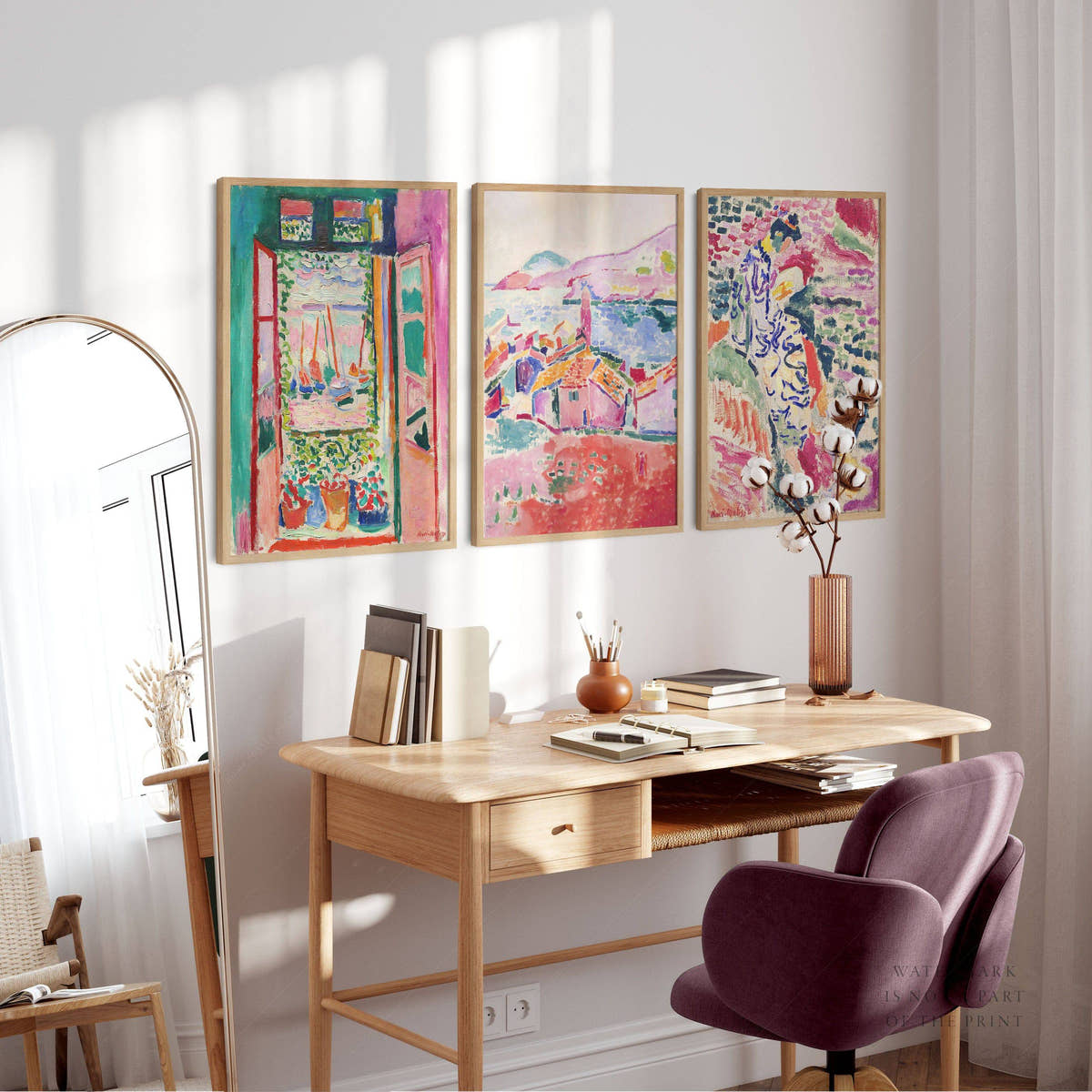Henri Matisse Gallery Wall - Set of 3 Prints, The Open Window, View at Collioure and La Japonaise