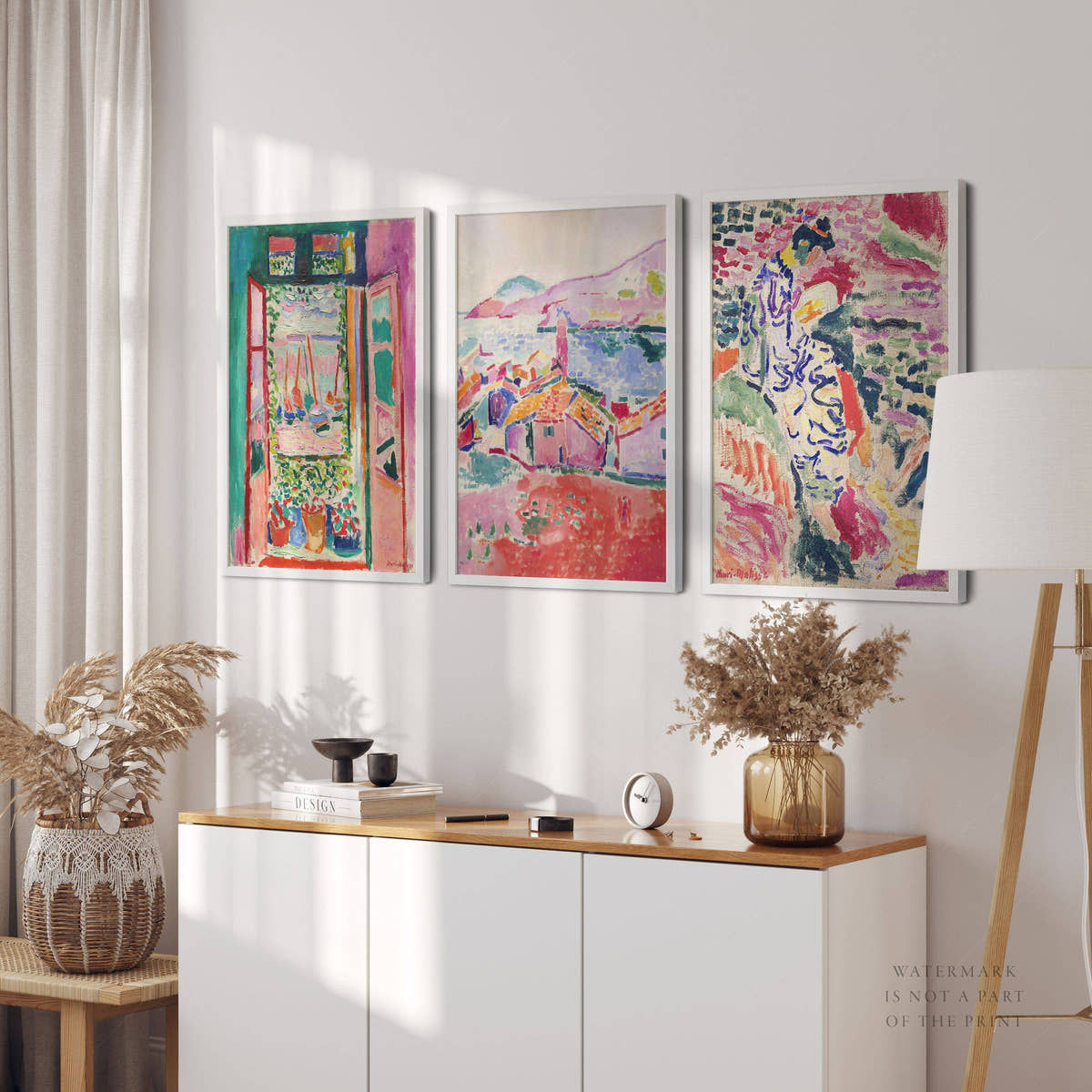 Henri Matisse Gallery Wall - Set of 3 Prints, The Open Window, View at Collioure and La Japonaise