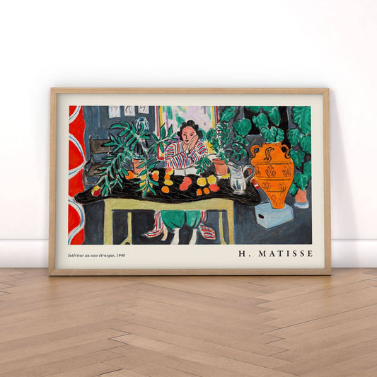 Henri Matisse, Interior with Etruscan Vase Poster, Famous Painting Art Print