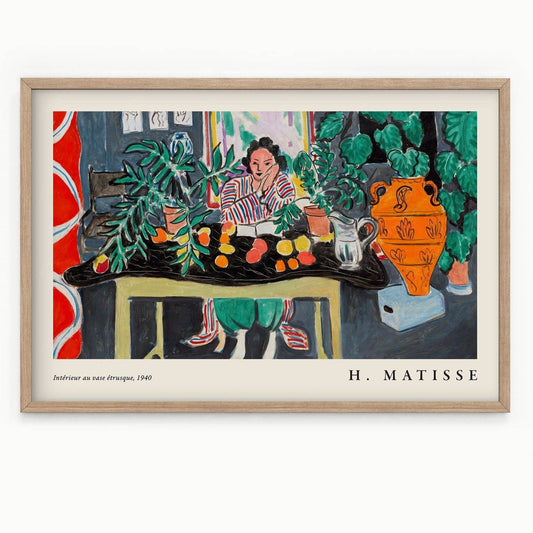 Henri Matisse, Interior with Etruscan Vase Poster, Famous Painting Art Print