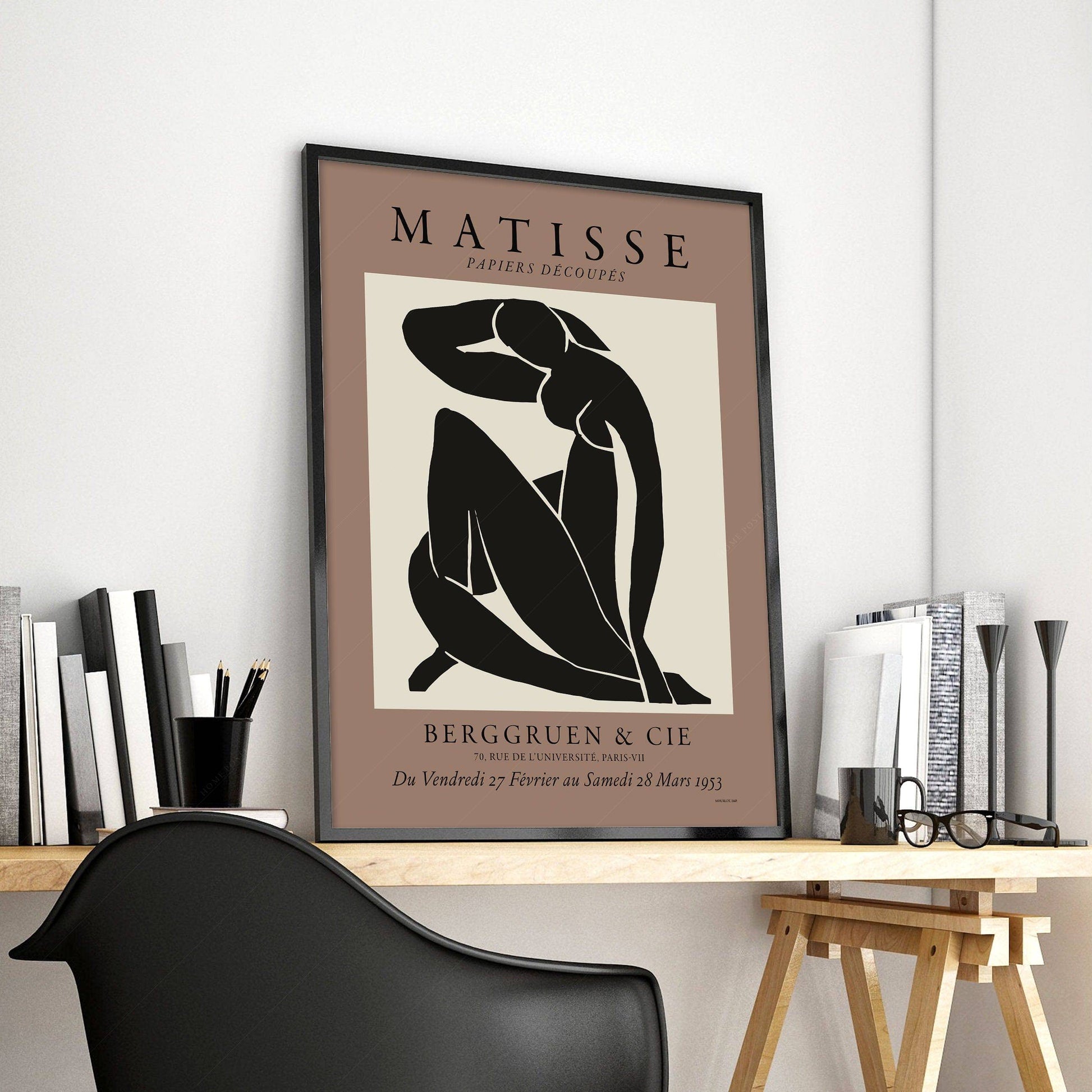 Henri Matisse Poster, Figure in Black and Brown, Minimalist Wall Art