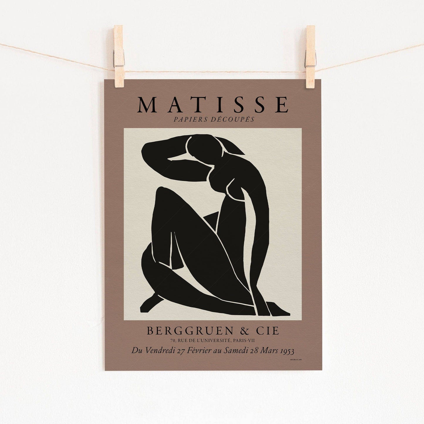 Henri Matisse Poster, Figure in Black and Brown, Minimalist Wall Art