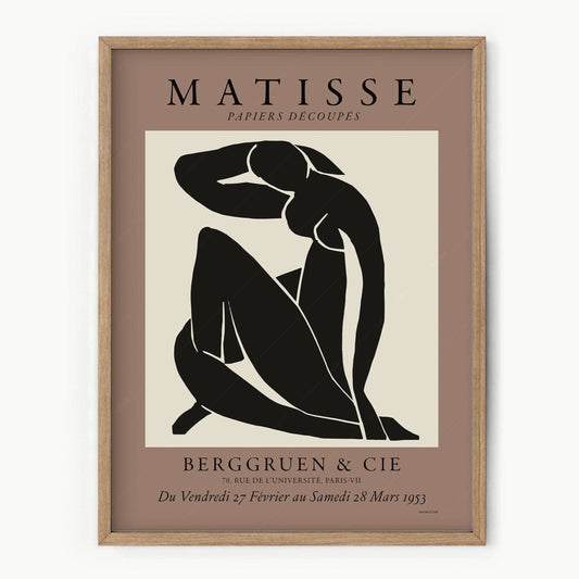 Henri Matisse Poster, Figure in Black and Brown, Minimalist Wall Art