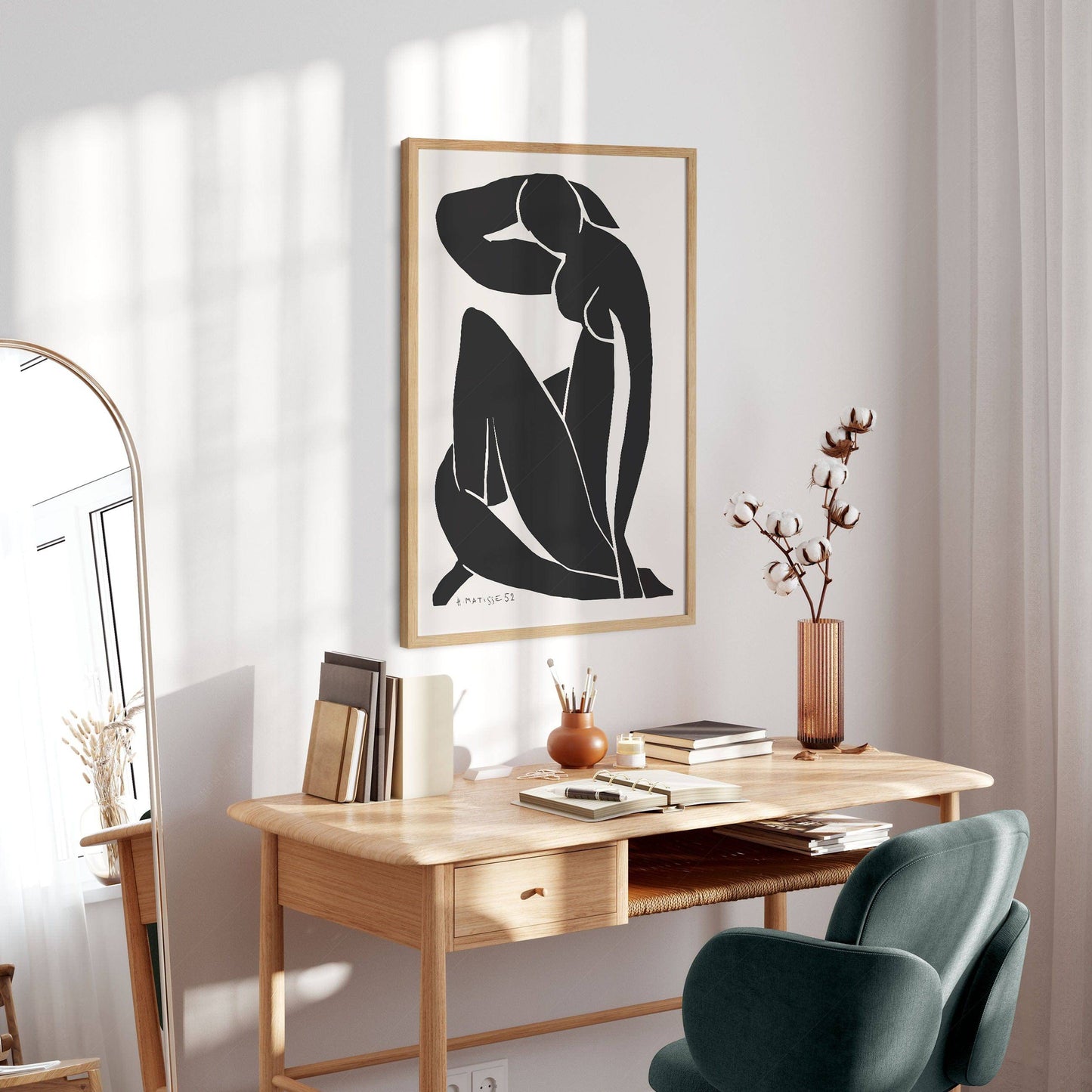 Henri Matisse Poster, Figure in black and white, Minimalist Wall Art