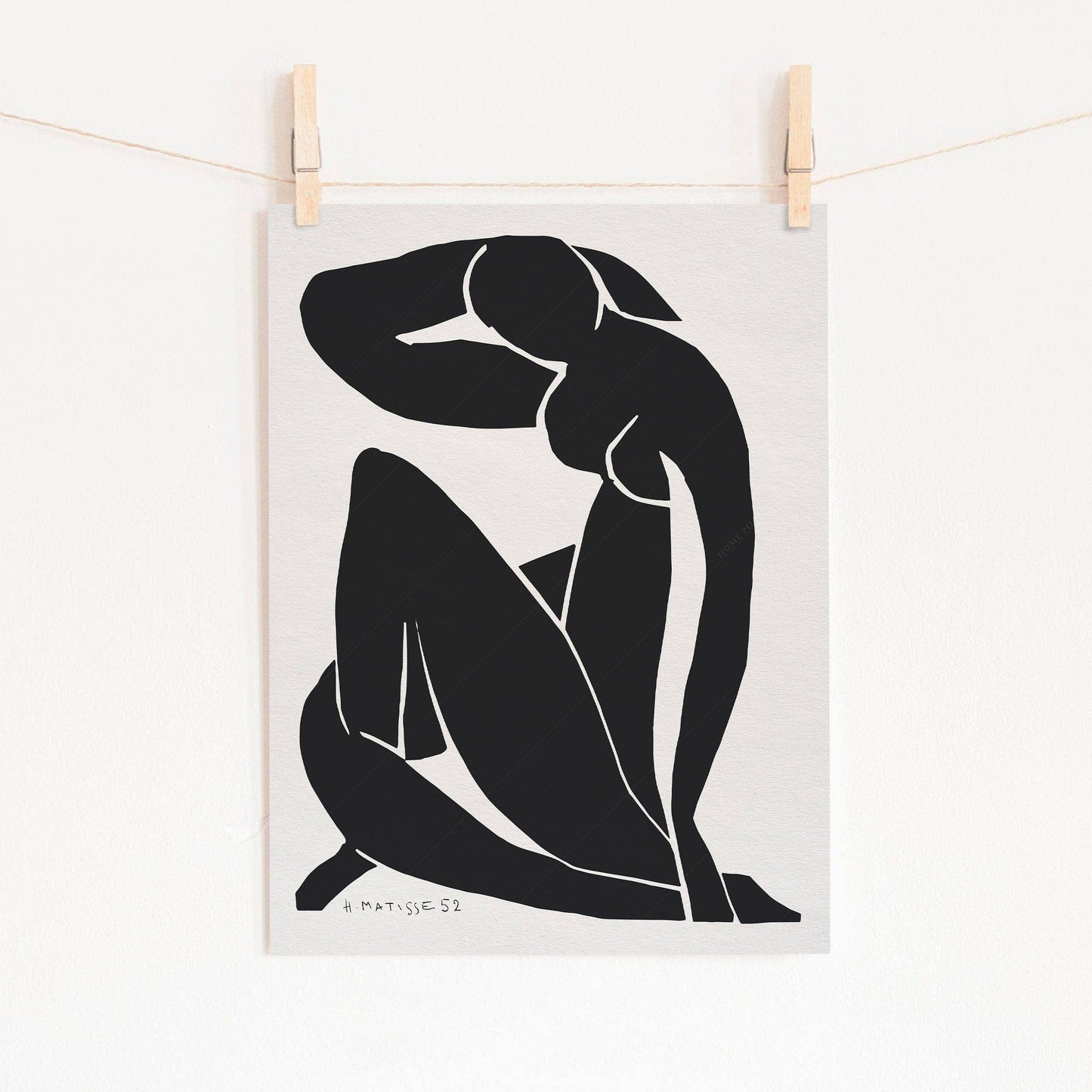 Henri Matisse Poster, Figure in black and white, Minimalist Wall Art