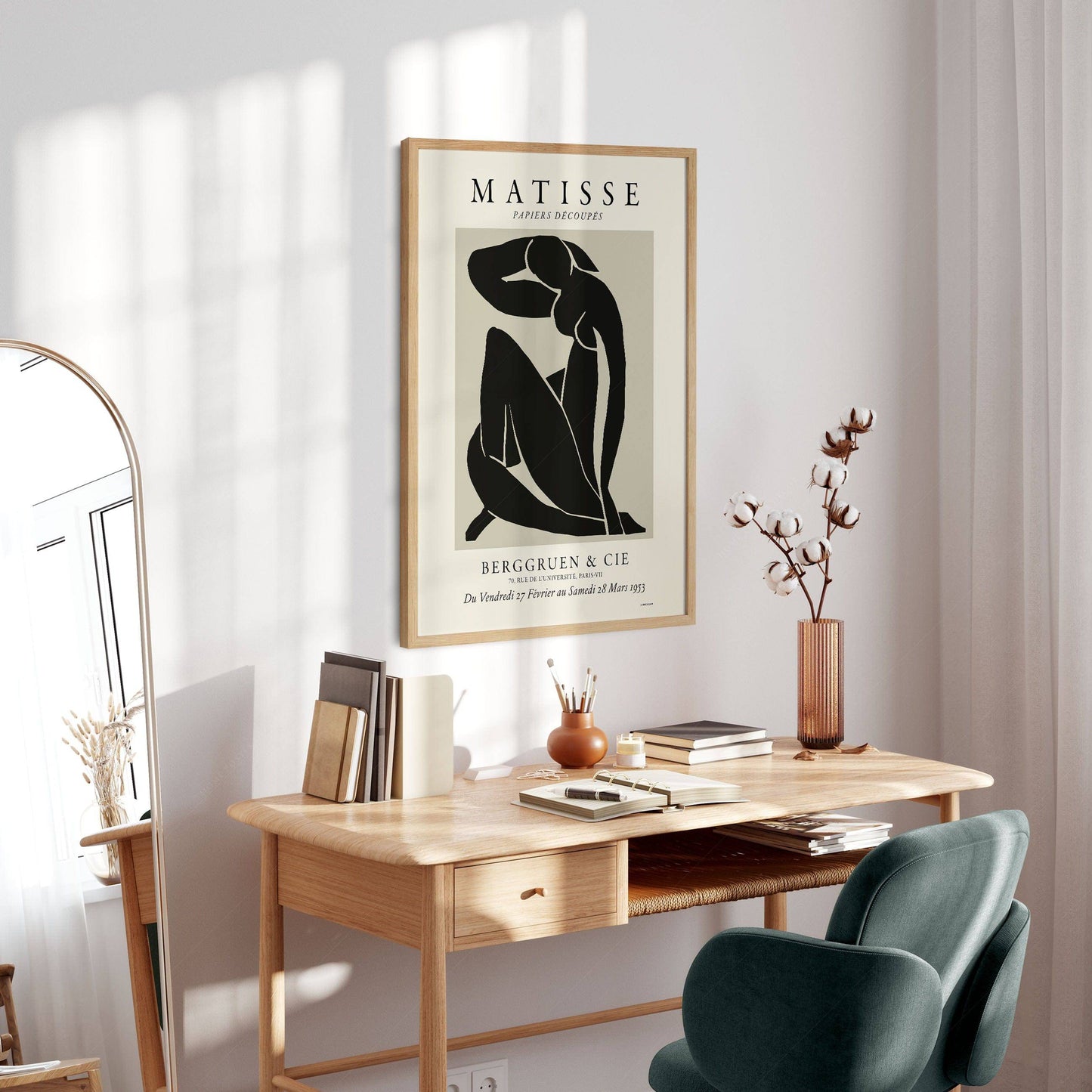 Henri Matisse Poster, Nu bleu in black and beige color