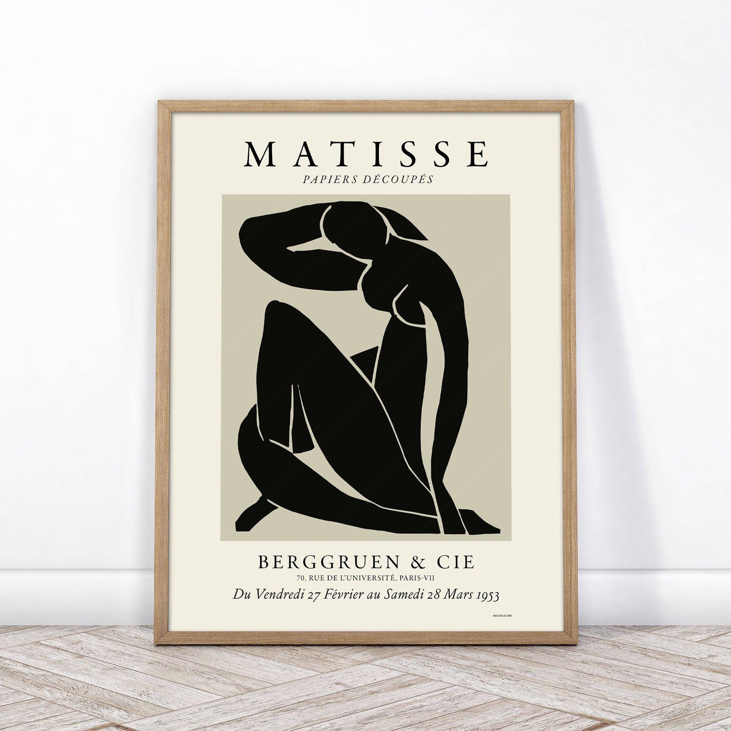 Henri Matisse Poster, Nu bleu in black and beige color