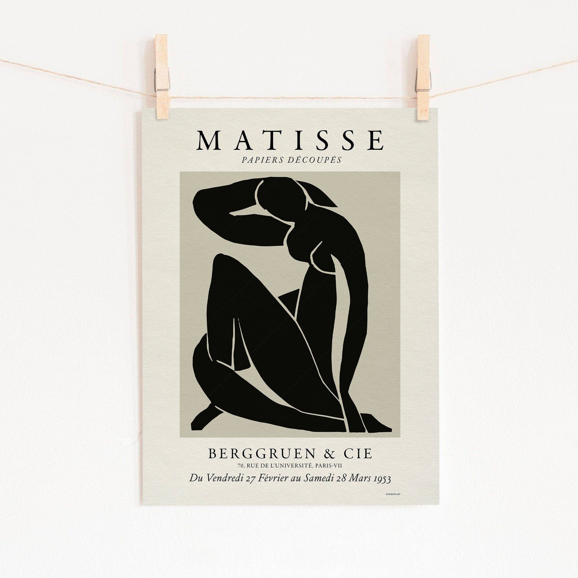 Henri Matisse Poster, Nu bleu in black and beige color