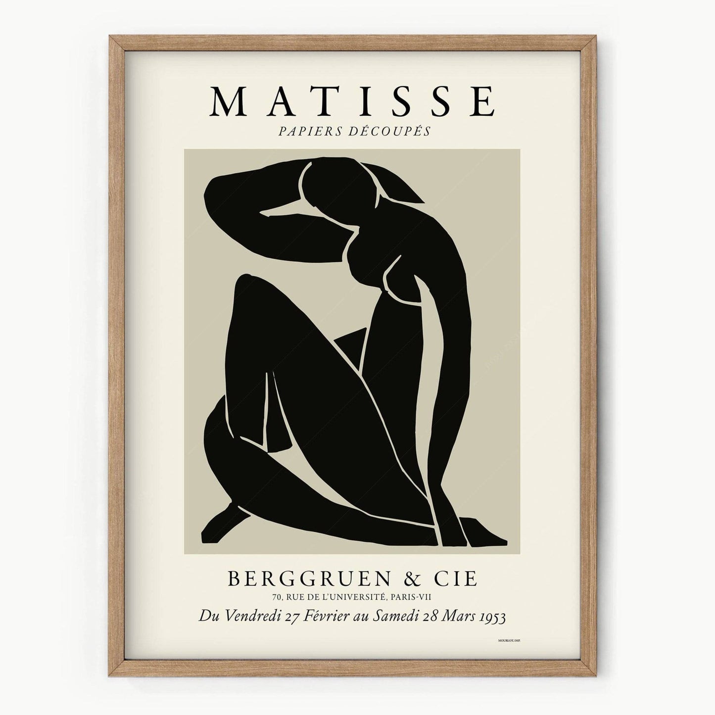 Henri Matisse Poster, Nu bleu in black and beige color