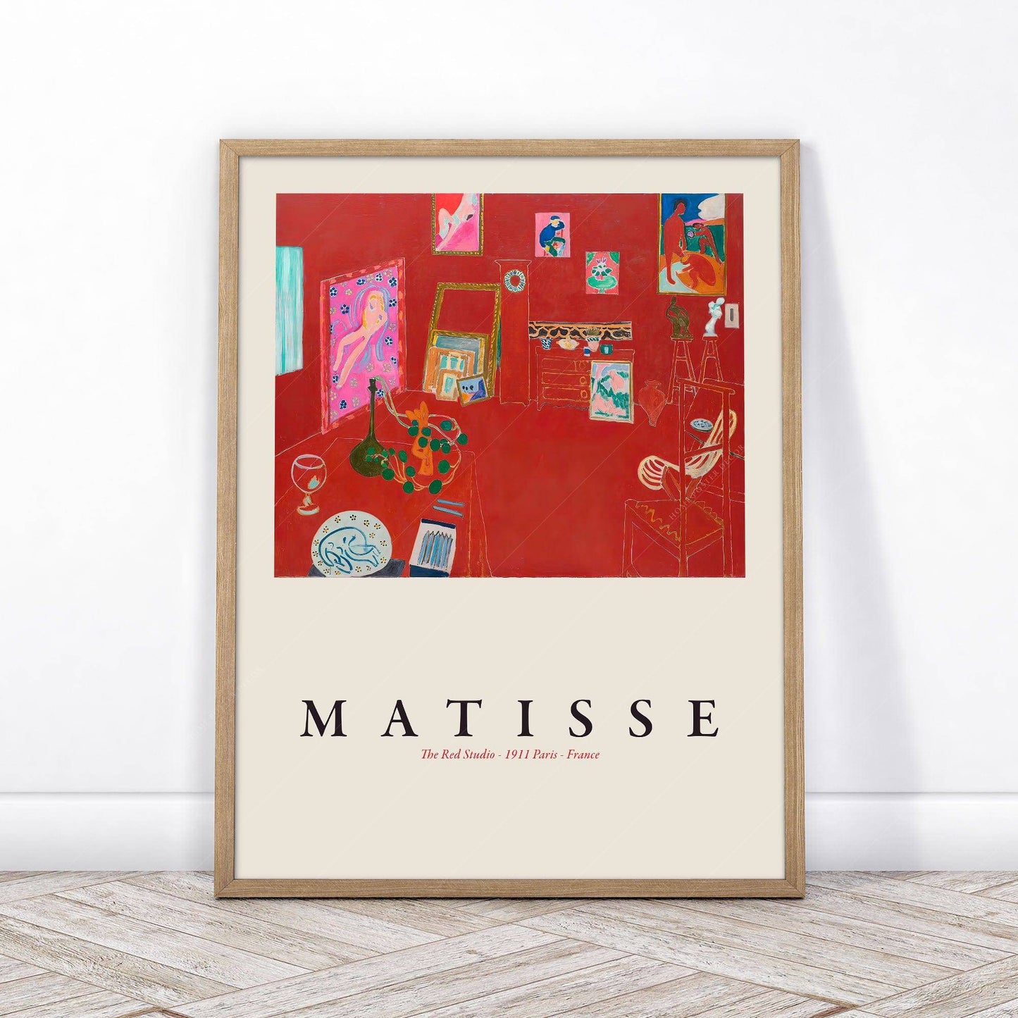 Henri Matisse Poster, The Red Studio, Modern wall art prints