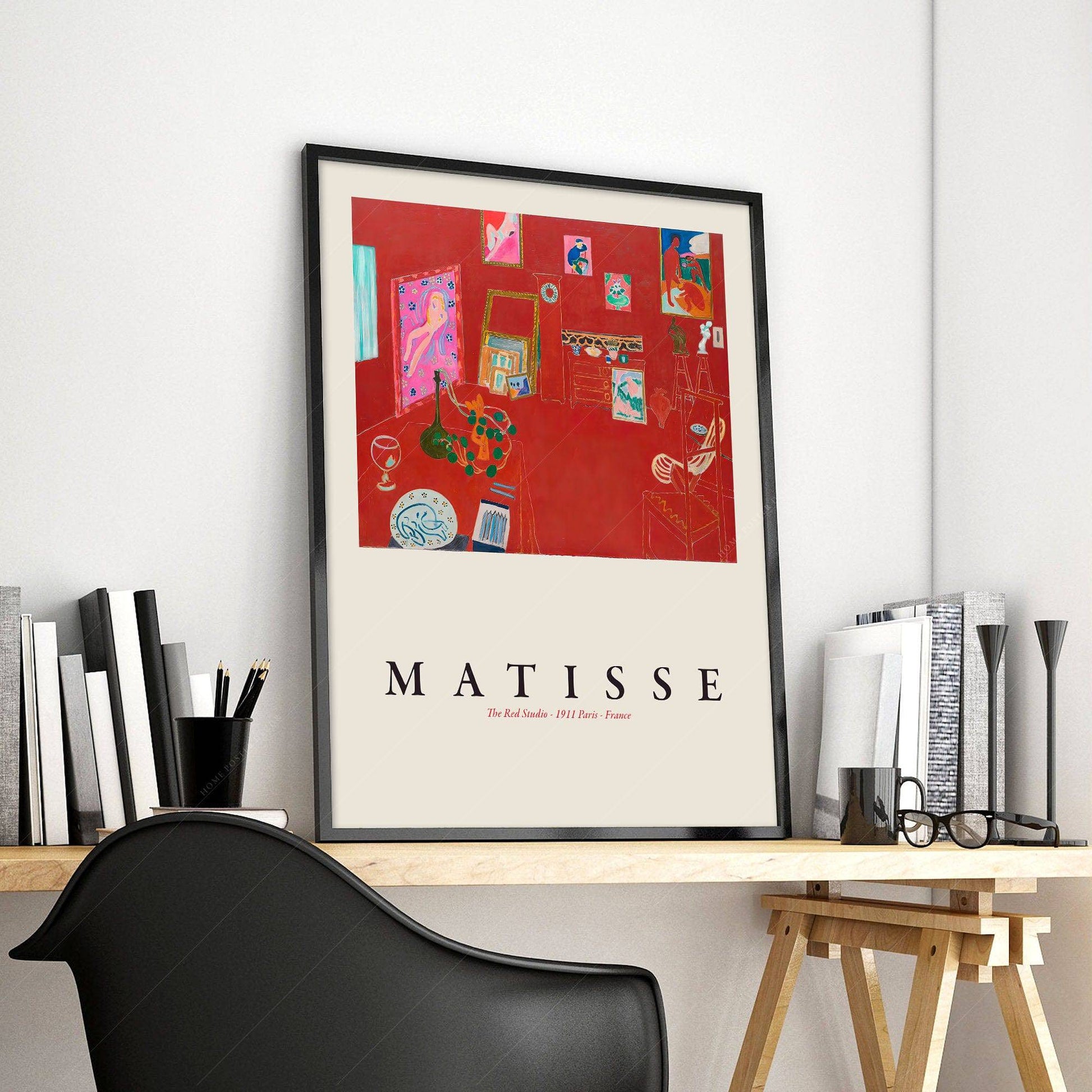 Henri Matisse Poster, The Red Studio, Modern wall art prints